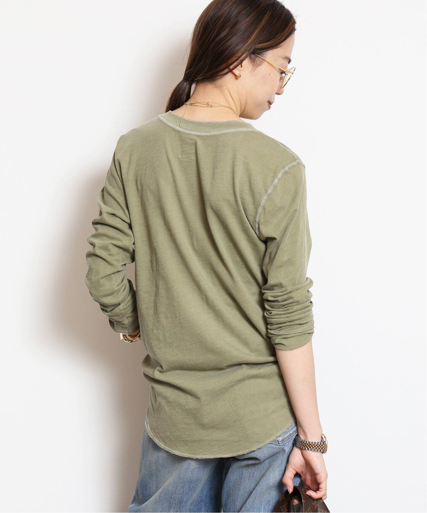 NSF/エヌエスエフ】 L/S HENLEY Tシャツ(KHAKI)（Tシャツ／カットソー  