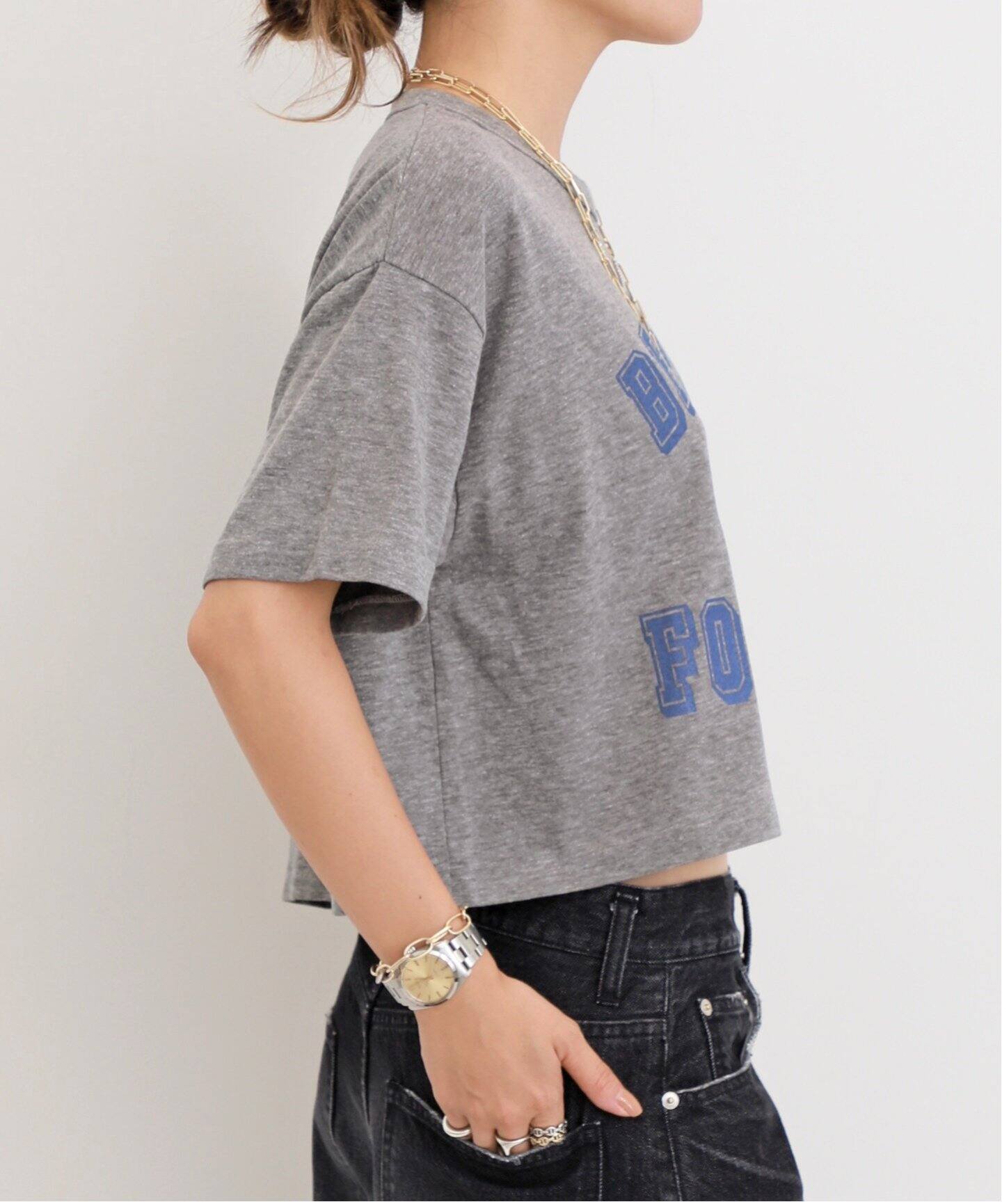 STAMMBAUM/シュタンバウム】 CROPPED TEE（Tシャツ／カットソー）｜L  