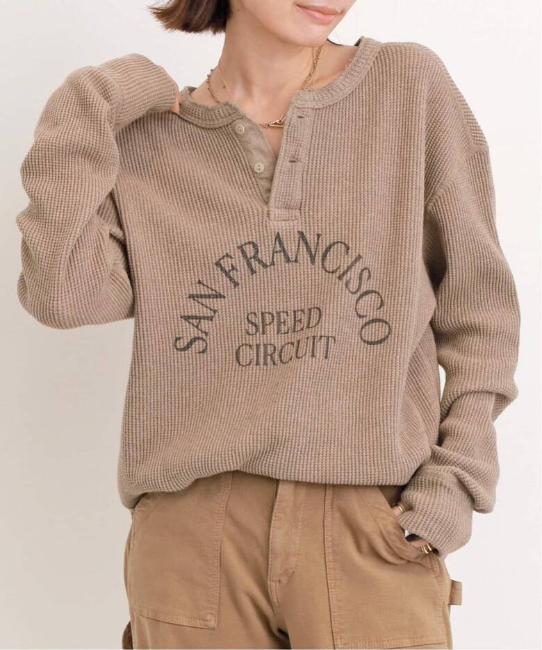 GOOD GRIEF!/グッドグリーフ】 SFSC PRINTED HENLEY NECK TOP（Tシャツ 