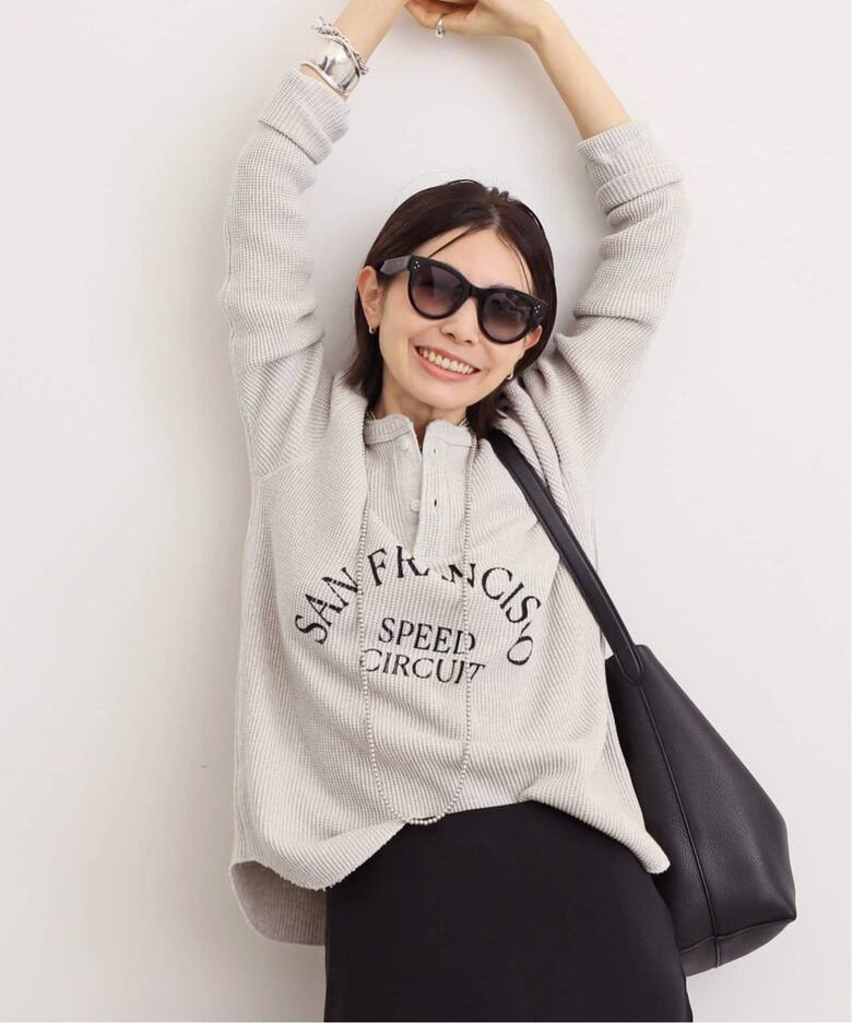 GOOD GRIEF!/グッドグリーフ】 SFSC PRINTED HENLEY NECK TOP（Tシャツ 