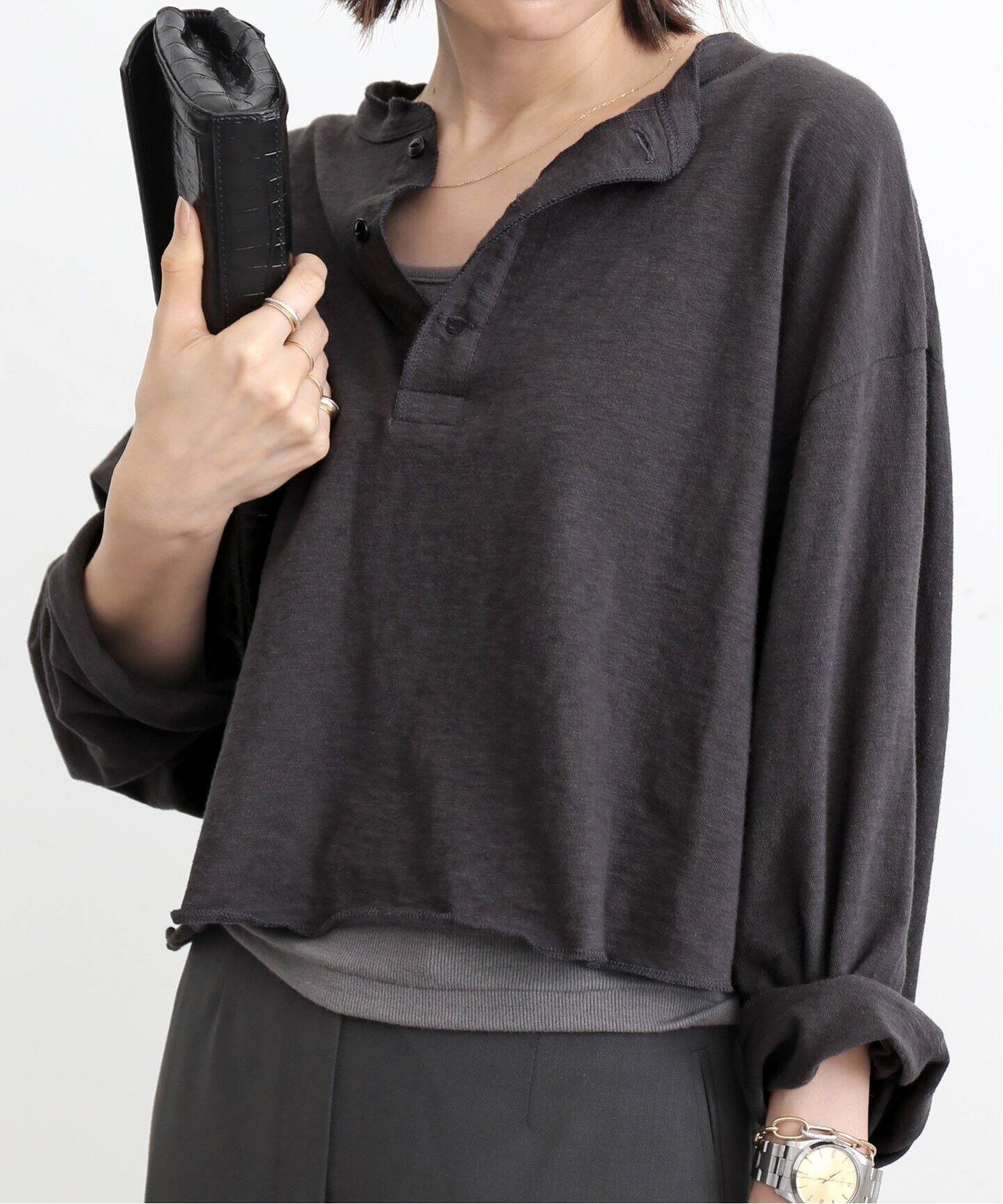 19時まで値下げ【GOOD 近づこ GRIEF/グッドグリーフ】Rib Tee 黒38 