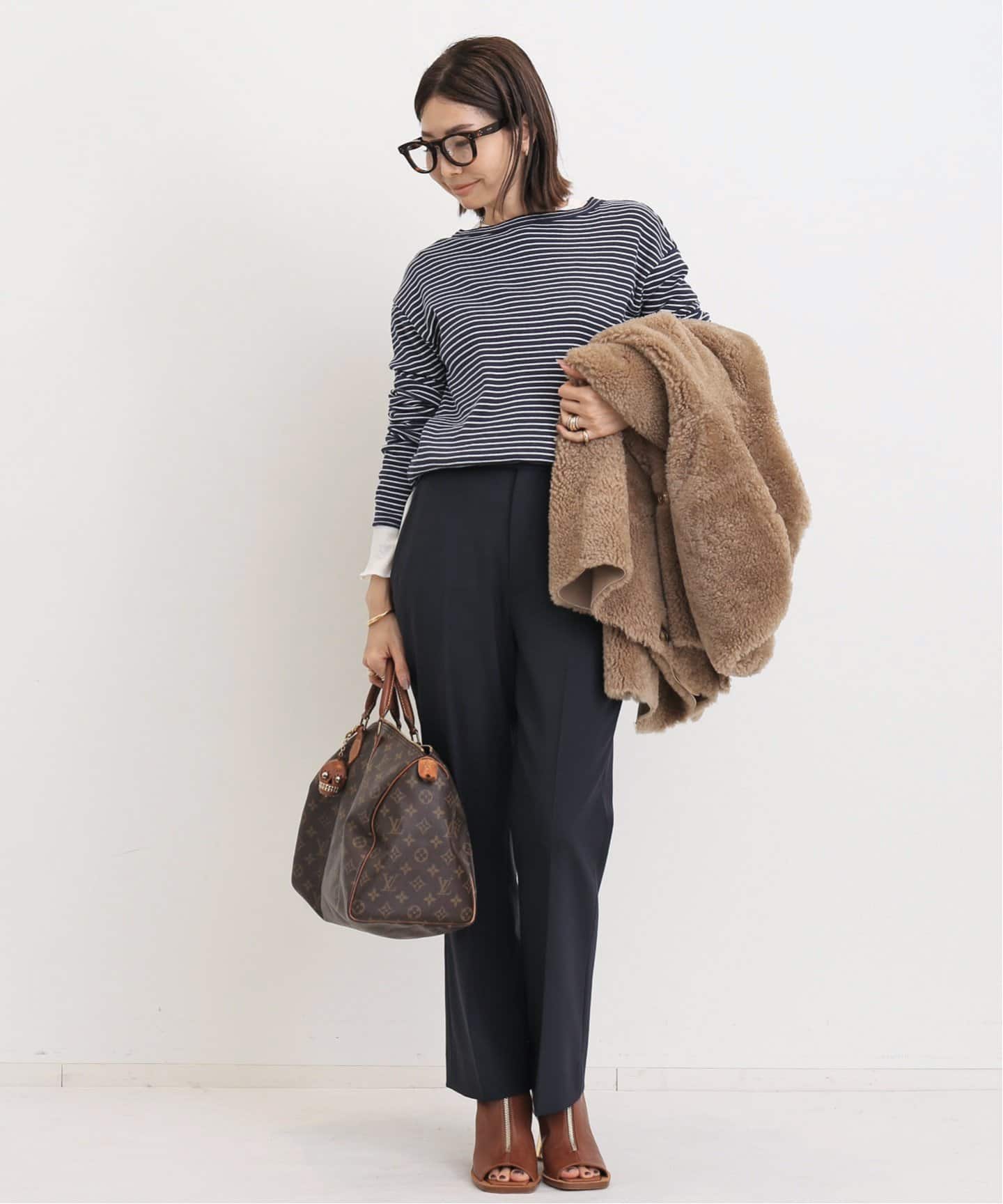 BORDER RIB LONGSLEEVE T-SHIRT（Tシャツ／カットソー）｜L