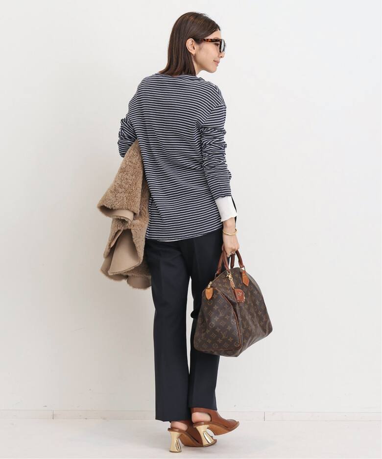 BORDER RIB LONGSLEEVE T-SHIRT（Tシャツ／カットソー）｜L 