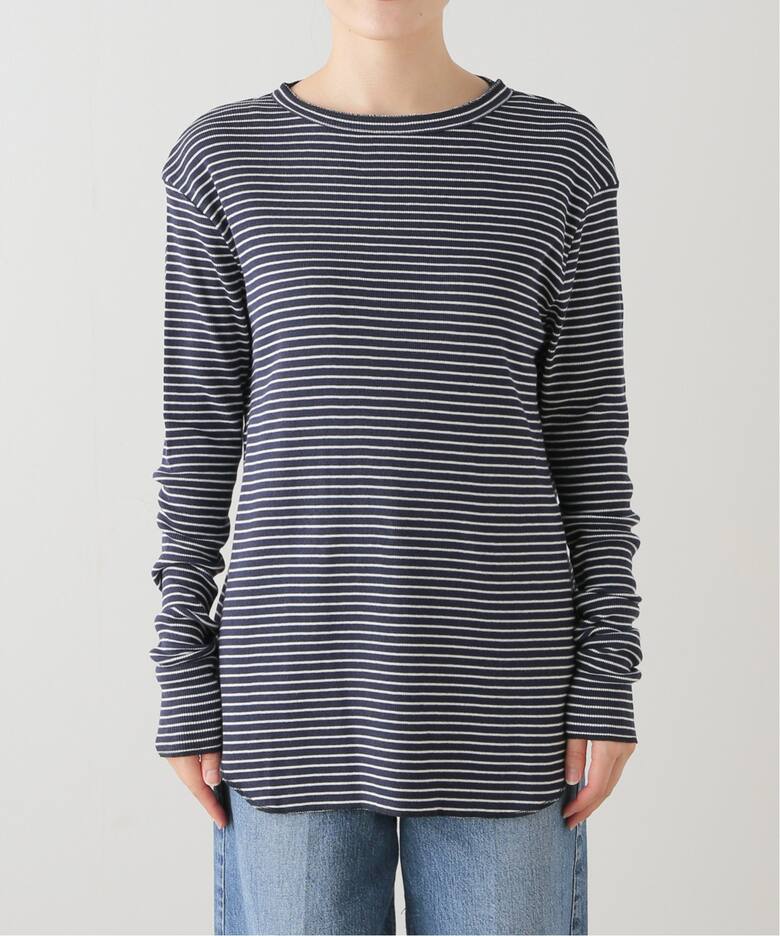 BORDER RIB LONGSLEEVE T-SHIRT（Tシャツ／カットソー）｜L  
