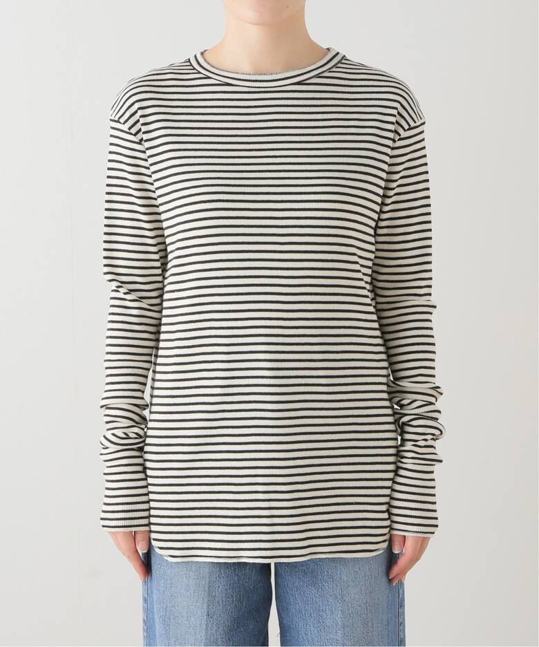BORDER RIB LONGSLEEVE T-SHIRT（Tシャツ／カットソー）｜L 