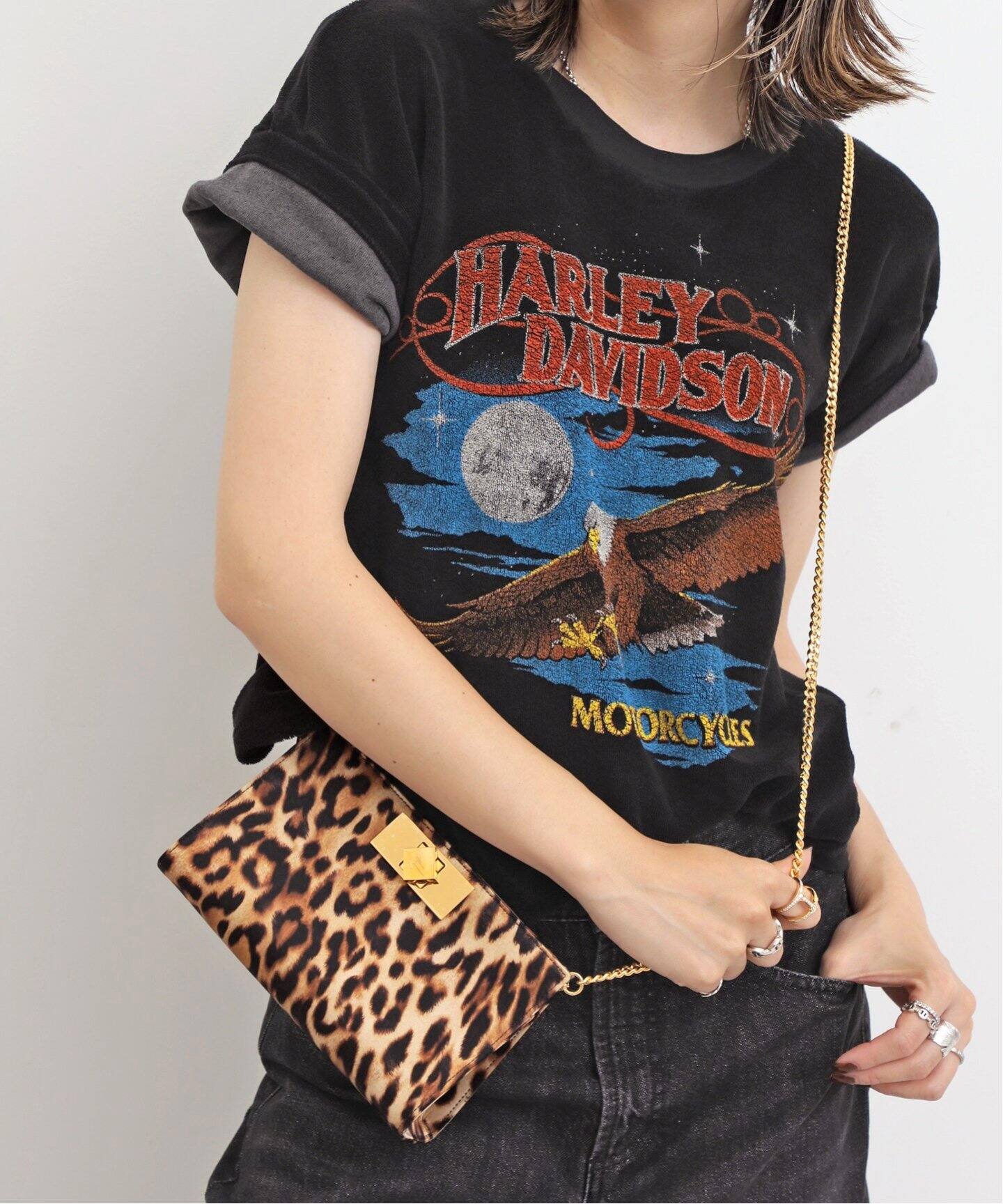 MADE WORN/メイド ウォン】 Harley moon Terrycloth Tee（Tシャツ 