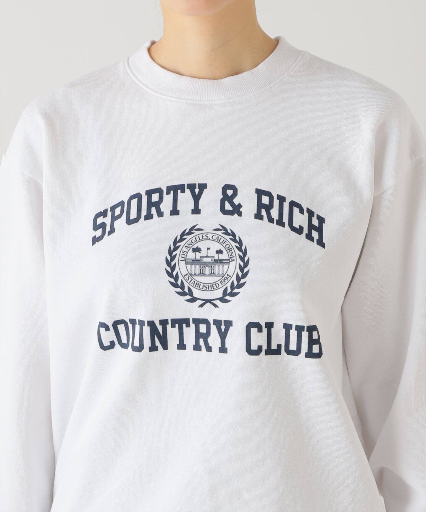 SPORTY＆RICH/スポーティアンドリッチ】 COUNTRY CLUB CREW NECK SWEAT  