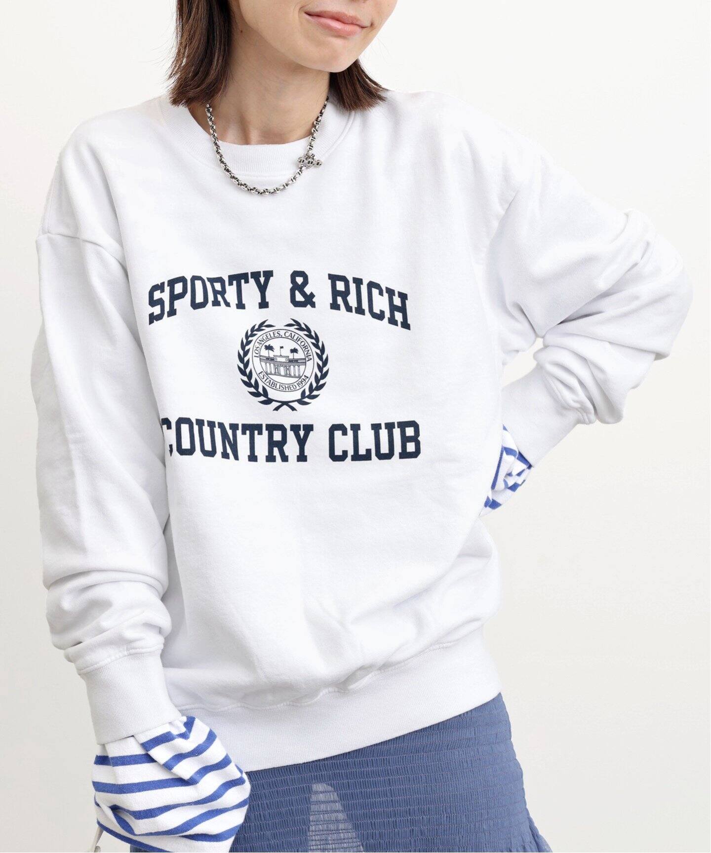 SPORTY＆RICH/スポーティアンドリッチ】 COUNTRY CLUB CREW NECK SWEAT  