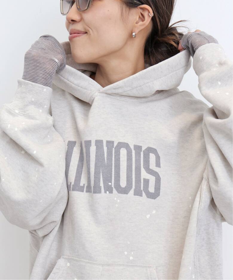 REMI RELIEF/レミ レミーフ】 PAINTED HOODIE(ILLINOIS)（パーカー 