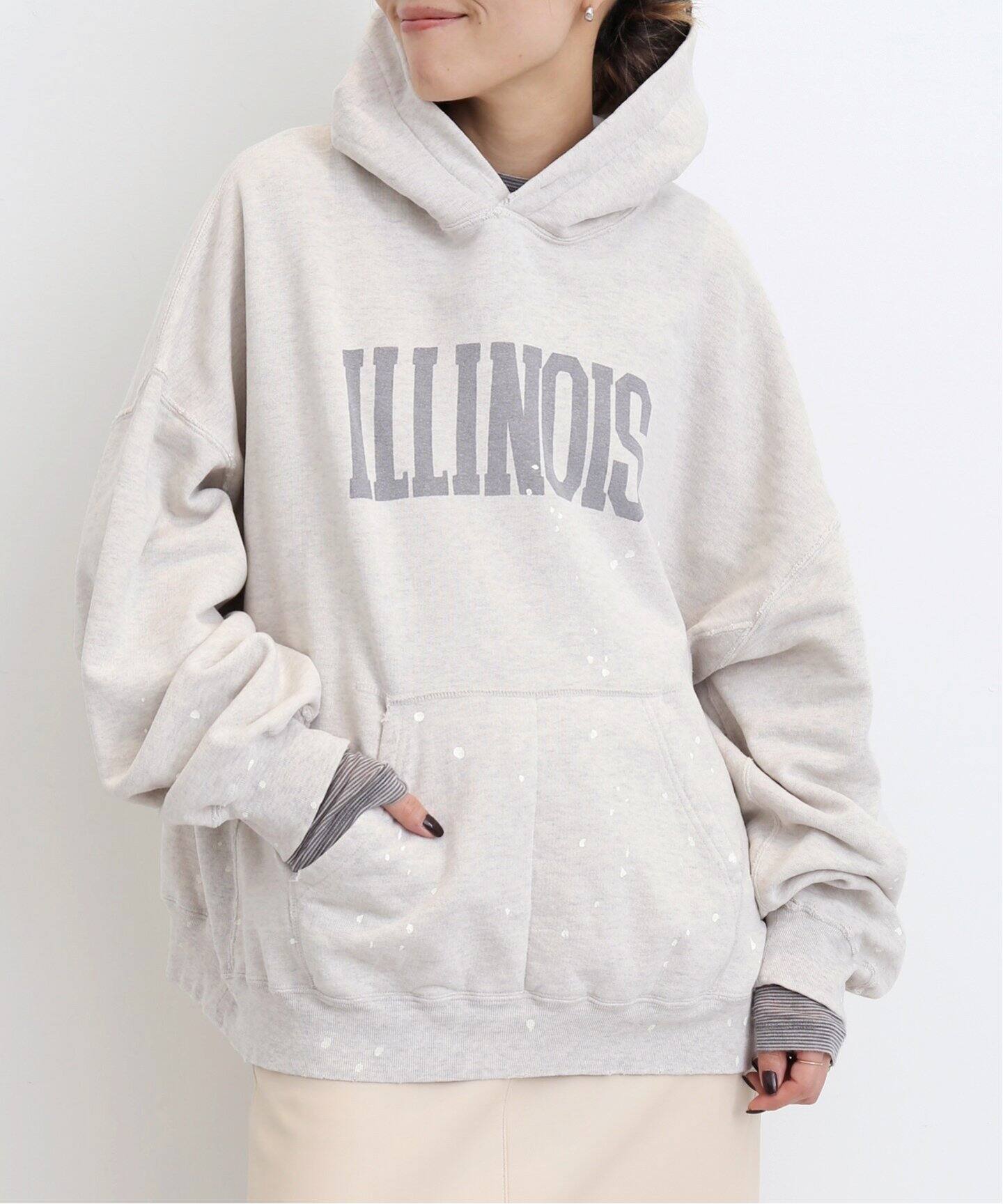 REMI RELIEF/レミ レミーフ】 PAINTED HOODIE(ILLINOIS)（パーカー  