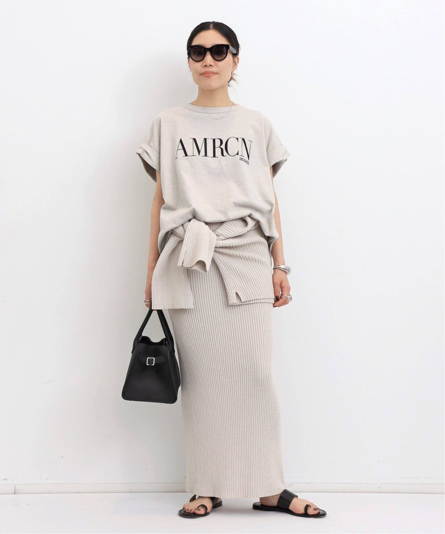 AMERICANA/アメリカーナ】 T-SHIRT（Tシャツ／カットソー）｜L  