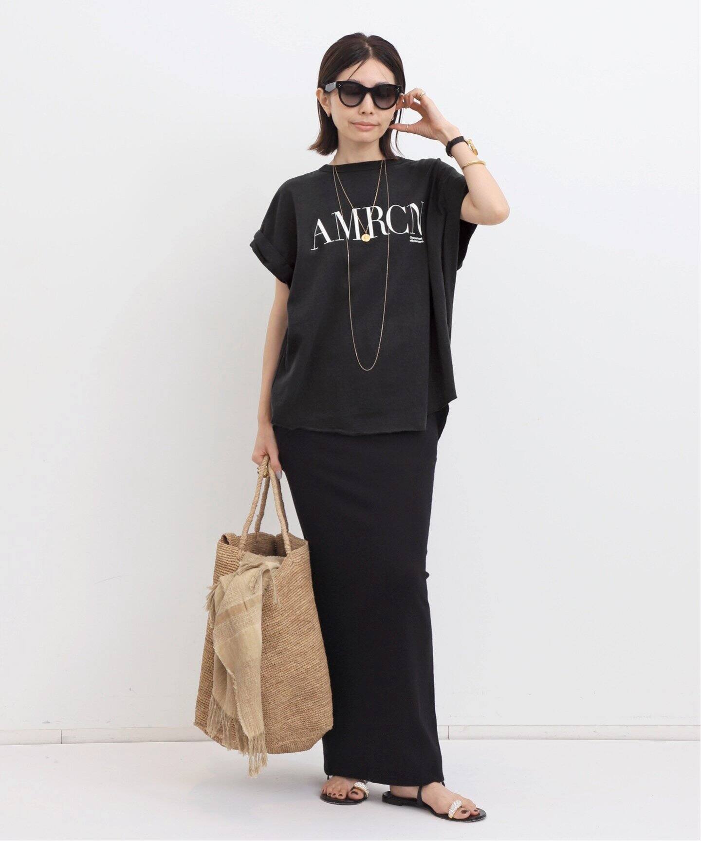 AMERICANA/アメリカーナ】 T-SHIRT（Tシャツ／カットソー）｜L 