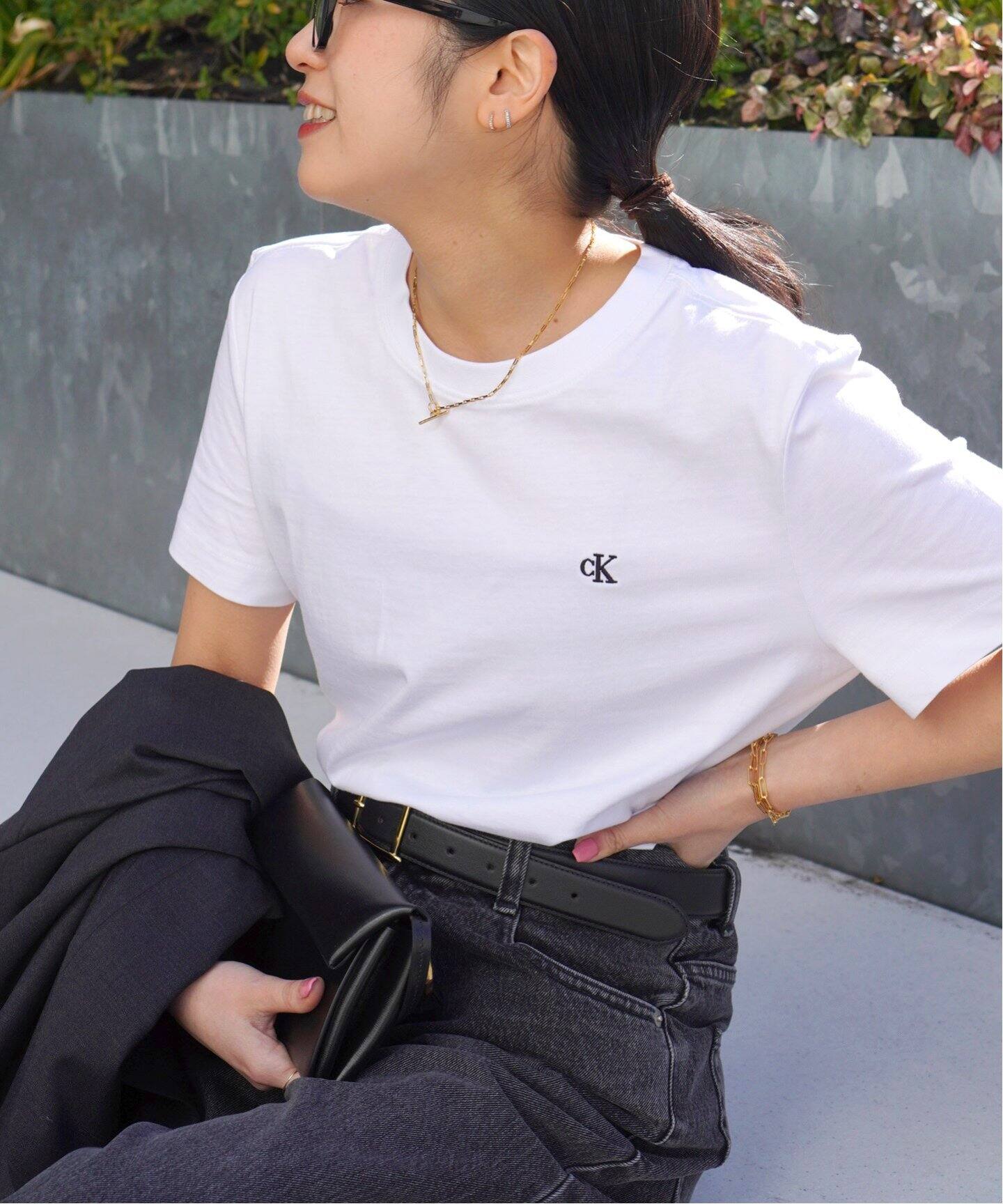 Calvin Klein / カルバン クライン】Compact CK embroidery T-sh（T 