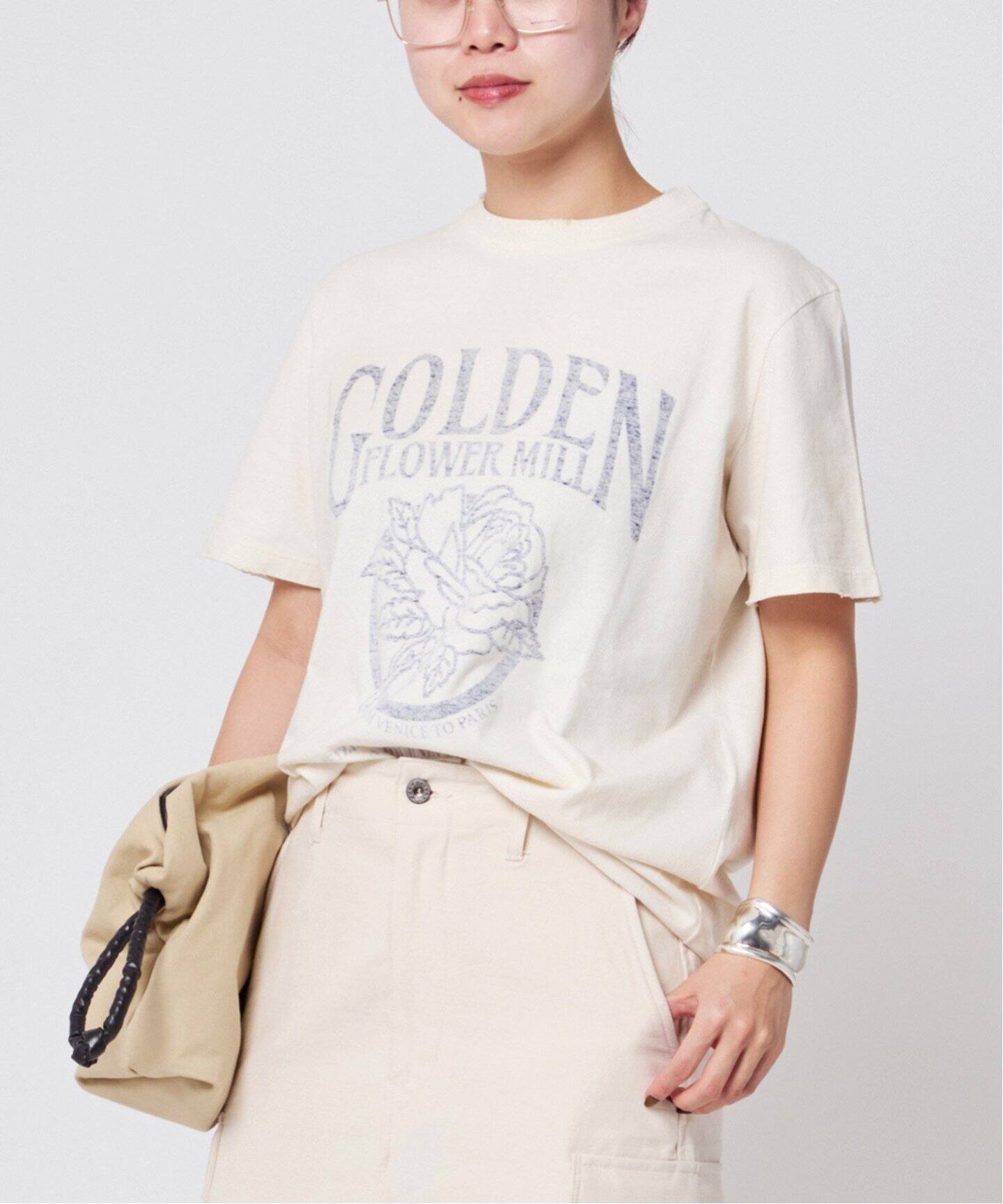GOLDEN GOOSE / ゴールデングース】FLOWER MILL PRINT T-SH（Tシャツ 
