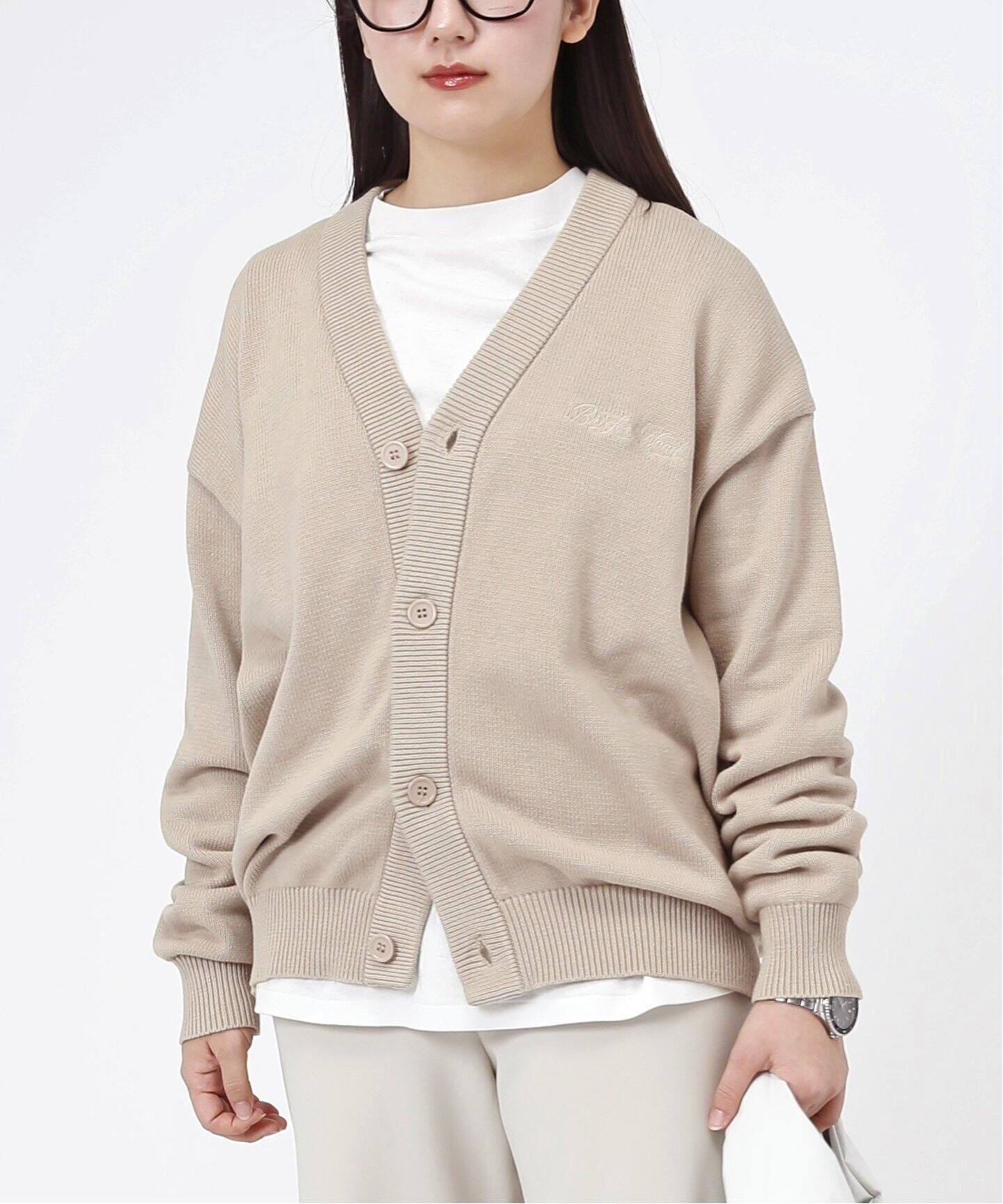 BRICKS&WOOD/ブリックス アンド ウッド】Script Logo Cardigan（ニット 