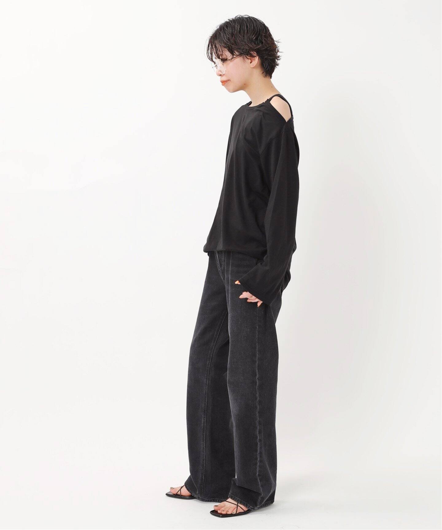 TanC TOKYO/タンクトウキョウ】アシンメトリーロングスリーブT