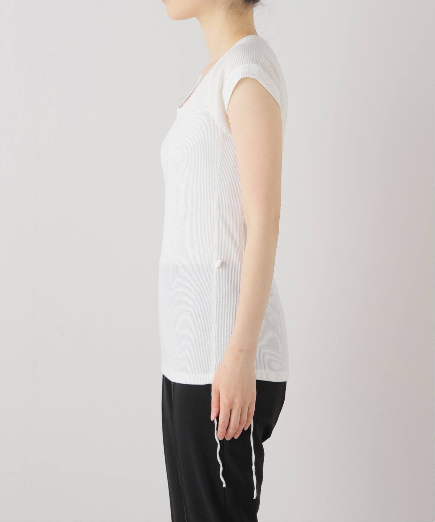 LOW CLASSIC/ロウ・クラシック】U-NECK side string T-SHIRT（Tシャツ 