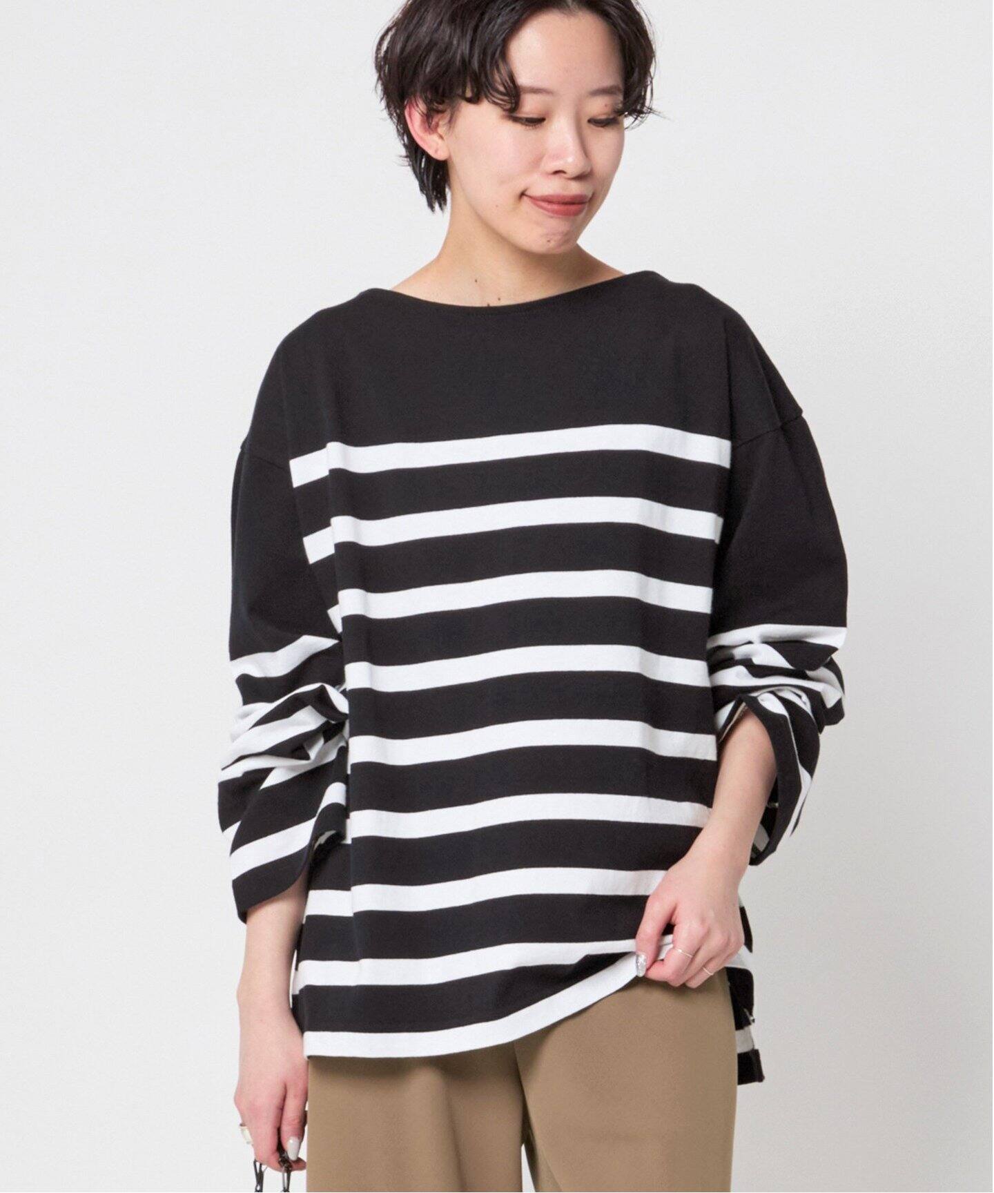 JOHNBULL/ジョンブル】別注ワイドピッチバスクTシャツ（Tシャツ 