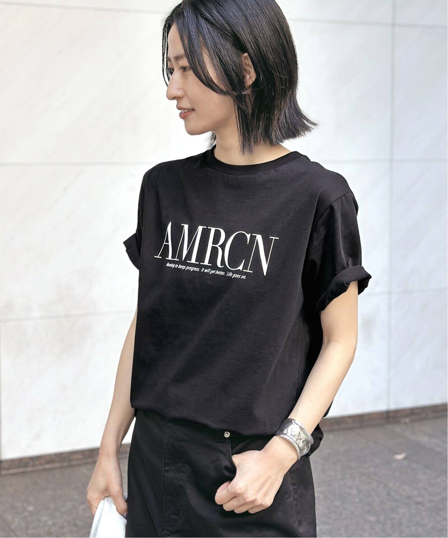 AMERICANA/アメリカーナ】AMRCN logo Tsh（Tシャツ／カットソー）｜AP 