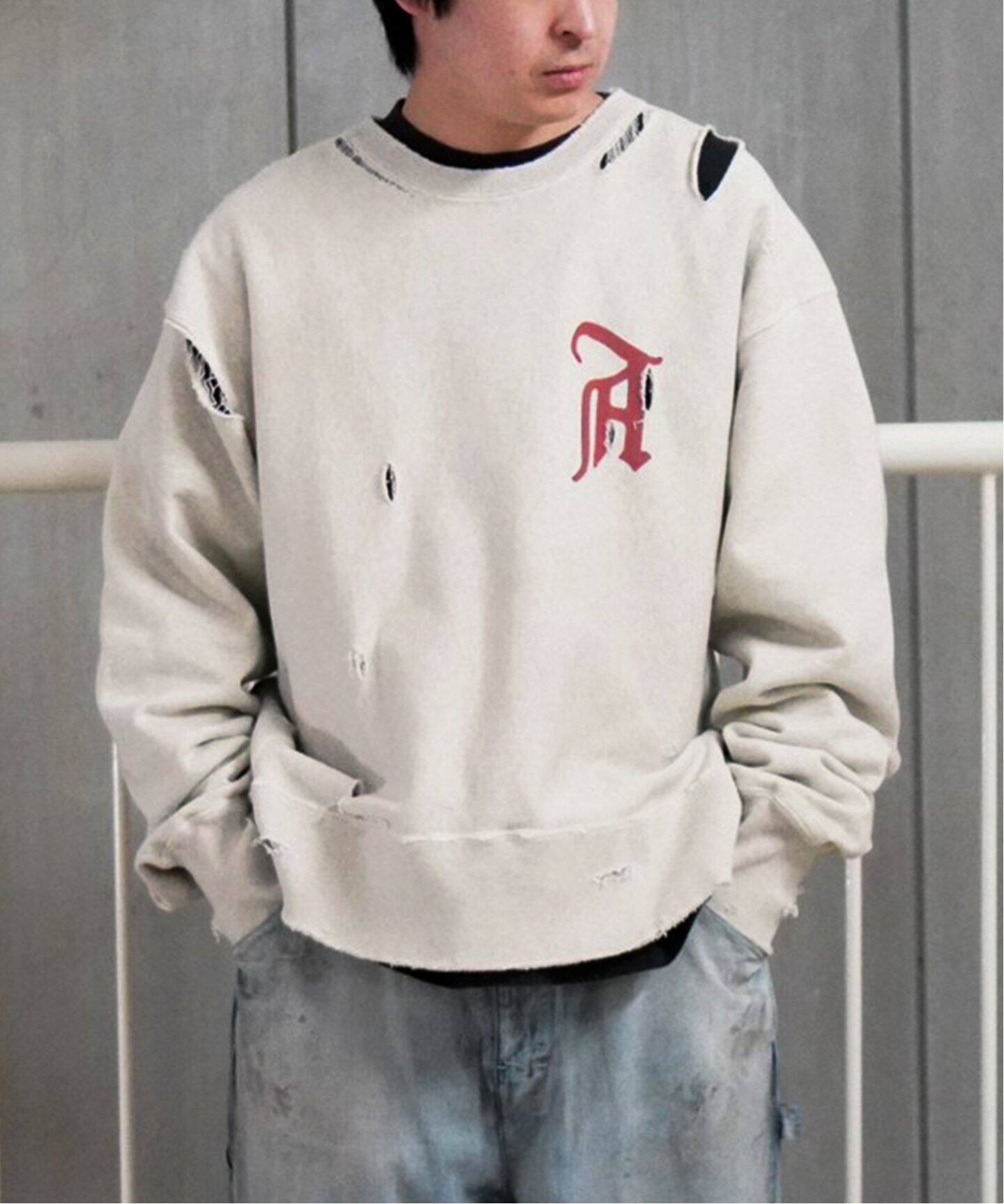ANCELLM / アンセルム】CRASH SWEAT SHIRT（スウェット）｜WISM 