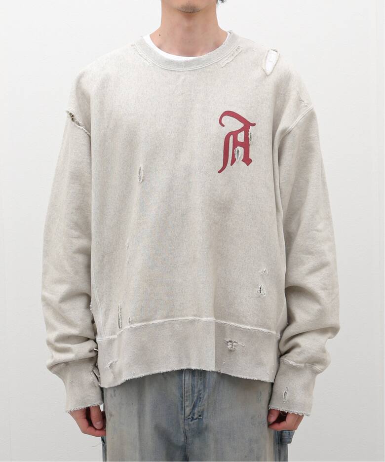 ANCELLM / アンセルム】CRASH SWEAT SHIRT（スウェット）｜WISM  