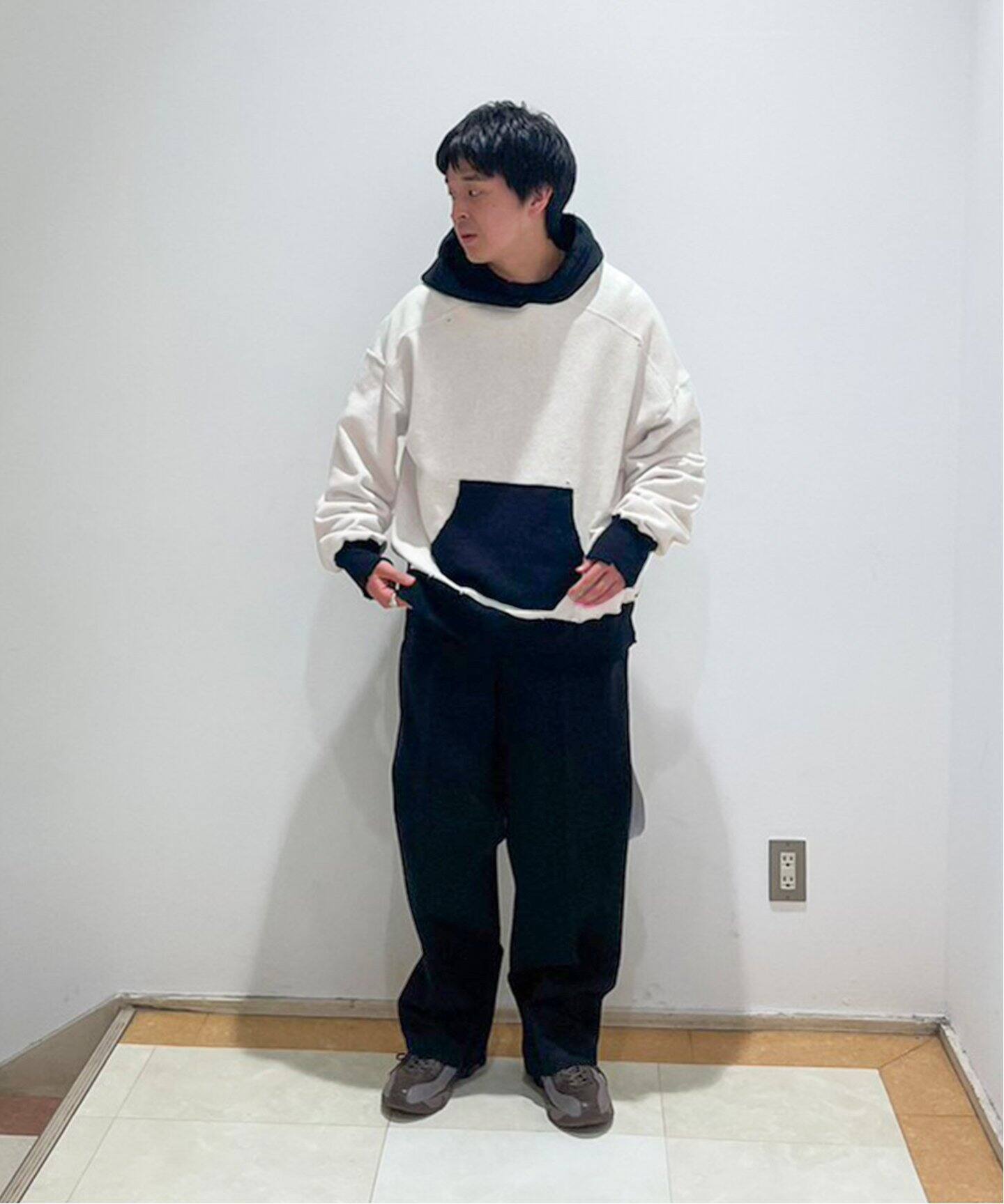 ANCELLM / アンセルム】2TONE AGING HOODIE（パーカー）｜WISM 