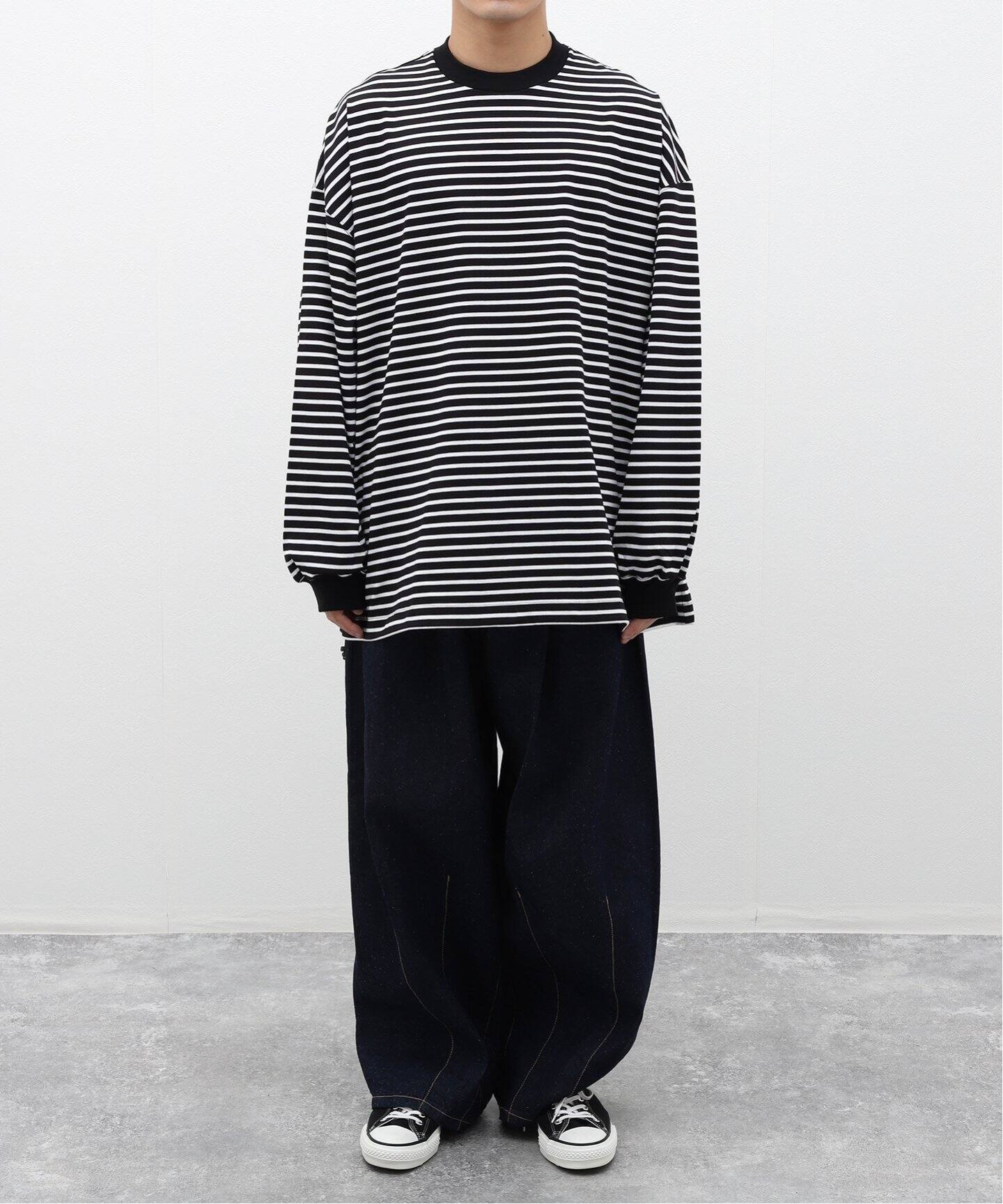 is-ness / イズネス】BALLOON STRIPES LONG SLEEVE T SH（Tシャツ 