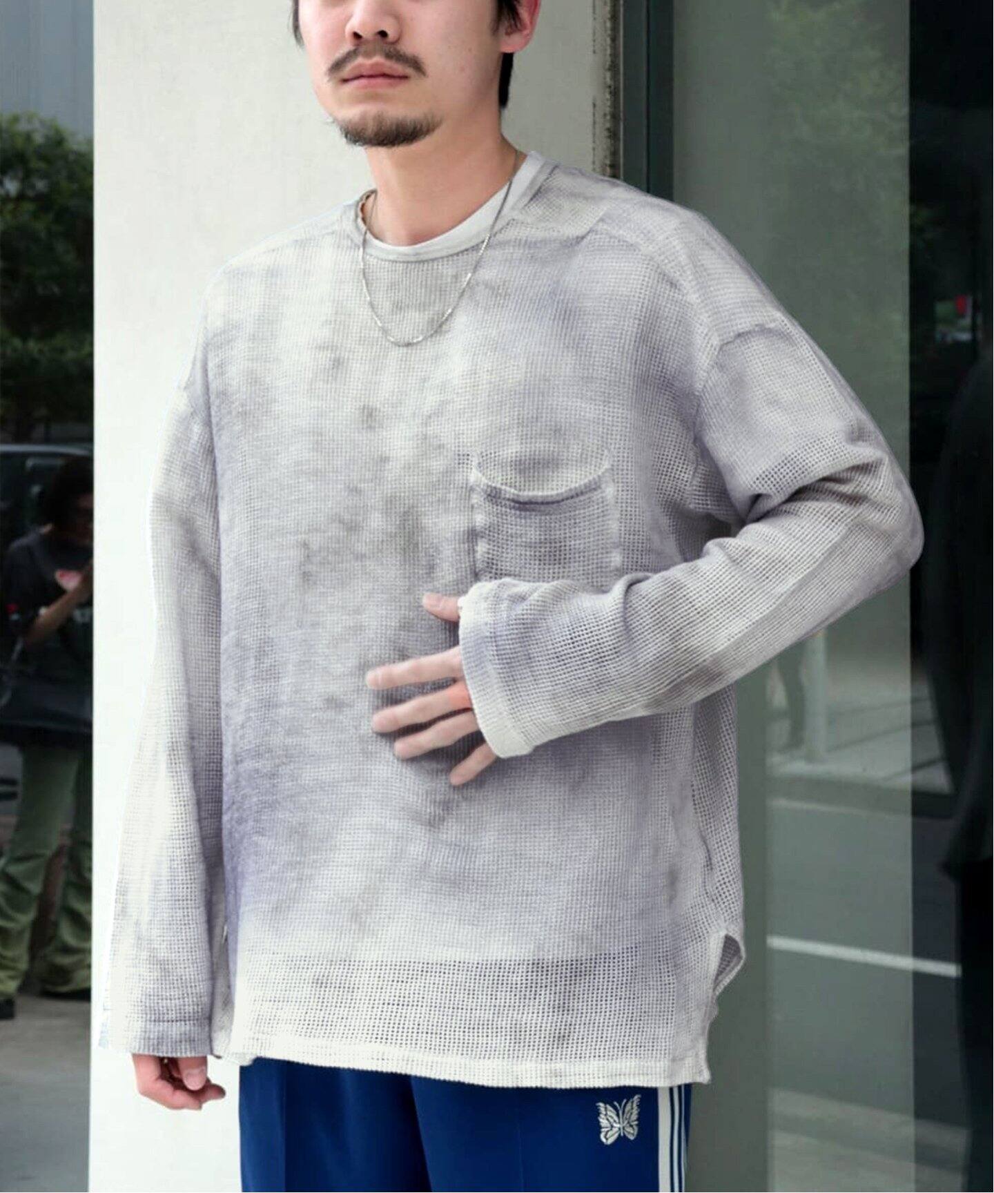 ANCELLM / アンセルム】DYED MESH LS T-SHIRT（Tシャツ／カットソー 
