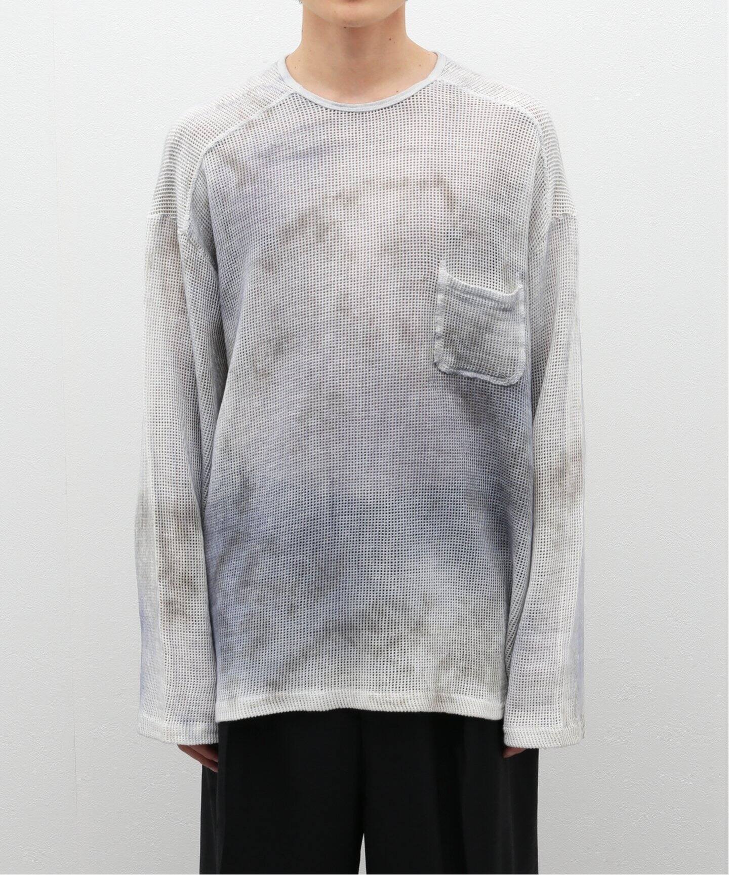 ANCELLM / アンセルム】DYED MESH LS T-SHIRT（Tシャツ／カットソー 