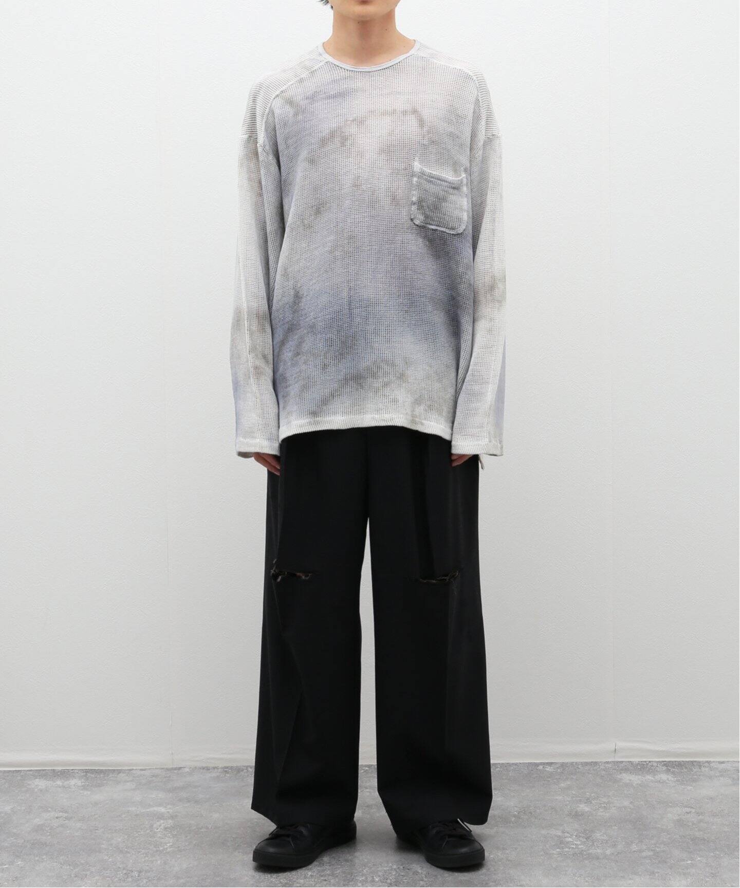 ANCELLM / アンセルム】DYED MESH LS T-SHIRT（Tシャツ／カットソー 