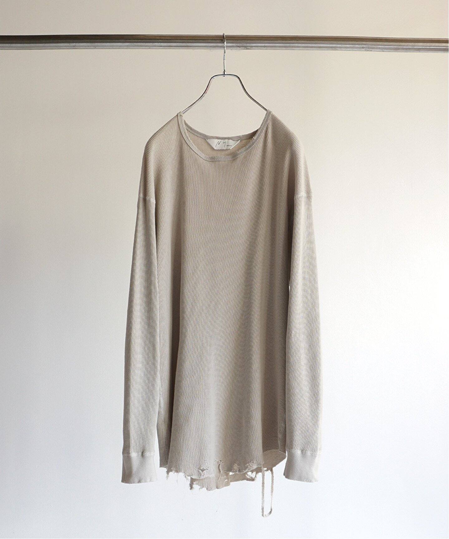ANCELLM / アンセルム】DAMAGE WAFFLE CREW LS T-SHIRT（Tシャツ 