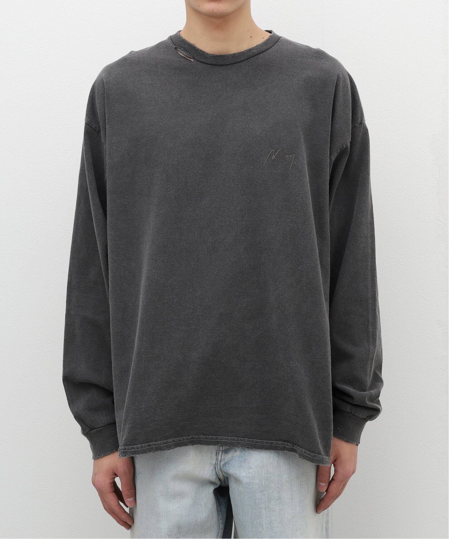 ANCELLM / アンセルム】EMBROIDERY DYED LS T-SHIRT（Tシャツ 