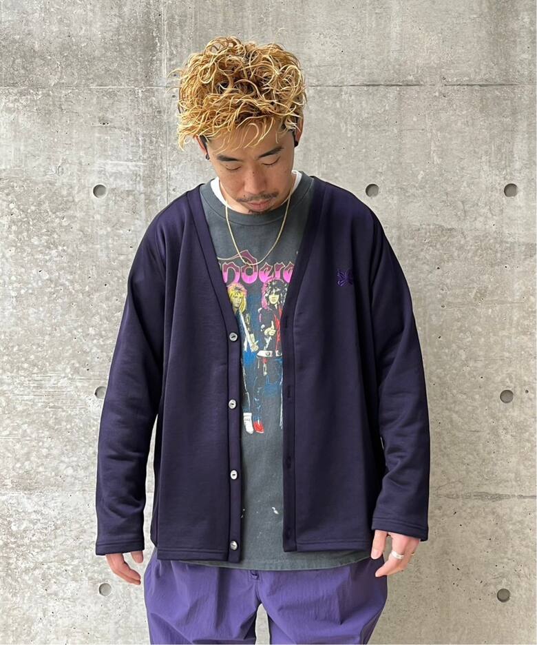 NEEDLES / ニードルズ】V NECK CARDIGAN - C/PE BRIGHT JERSEY 