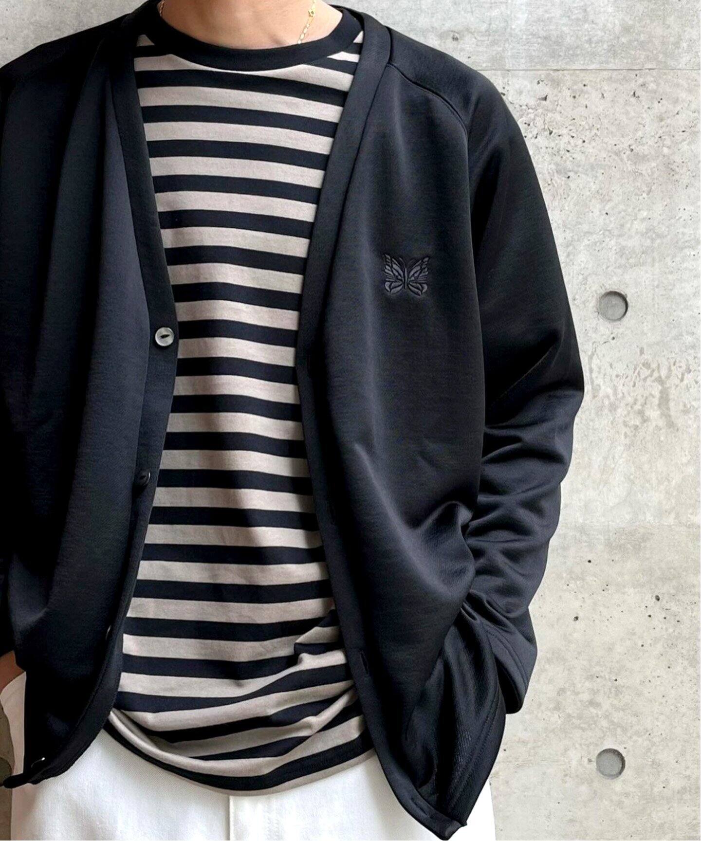 NEEDLES / ニードルズ】V NECK CARDIGAN - C/PE BRIGHT JERSEY 