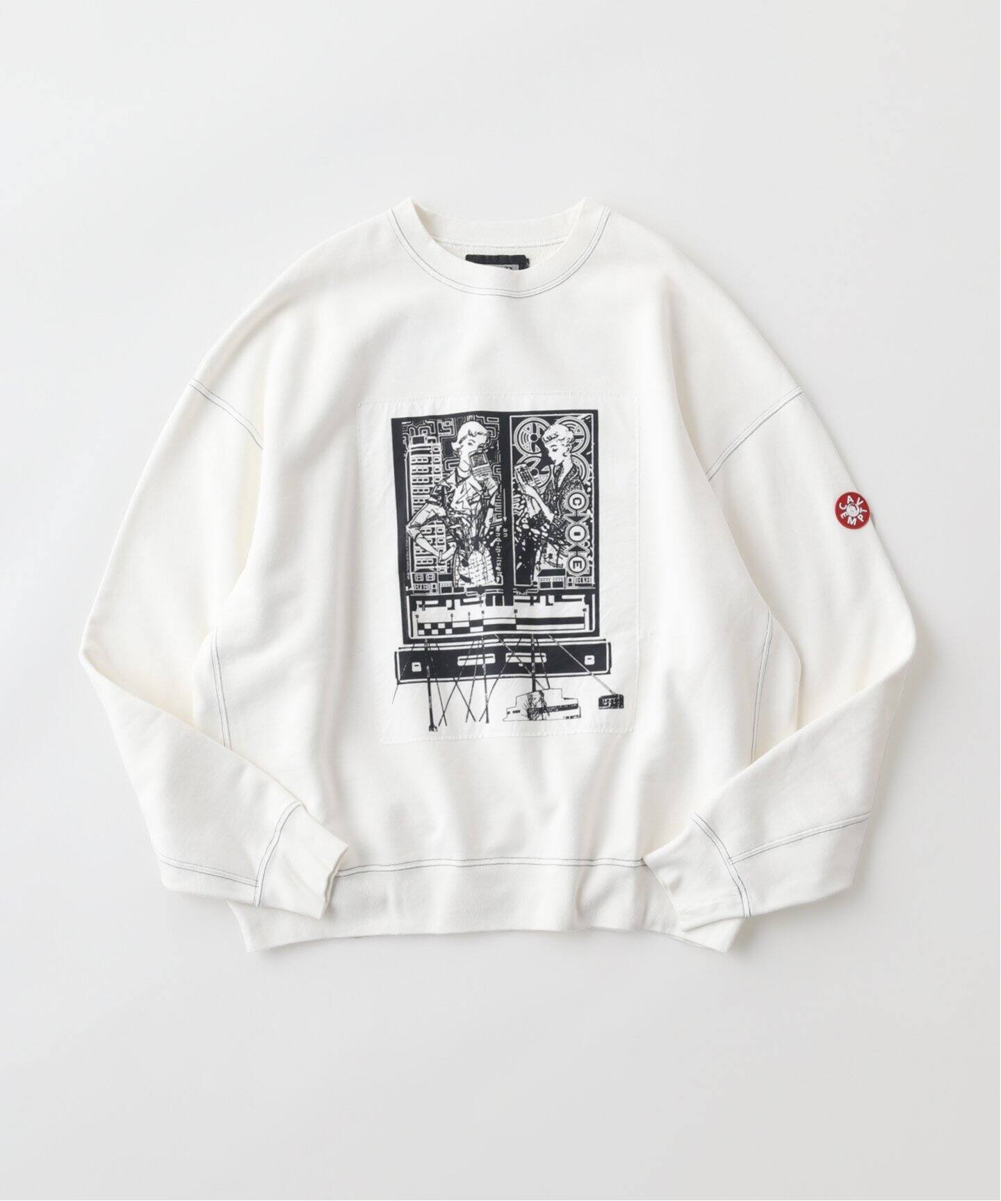 C.E / シーイー】cavempt WASHED WHITE TEMPLE CREW NEC（スウェット 