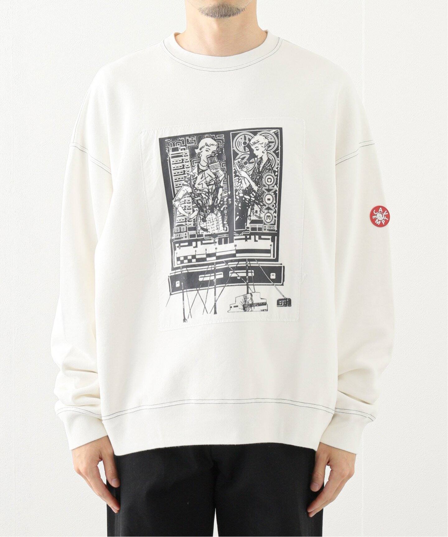 C.E / シーイー】cavempt WASHED WHITE TEMPLE CREW NEC（スウェット 