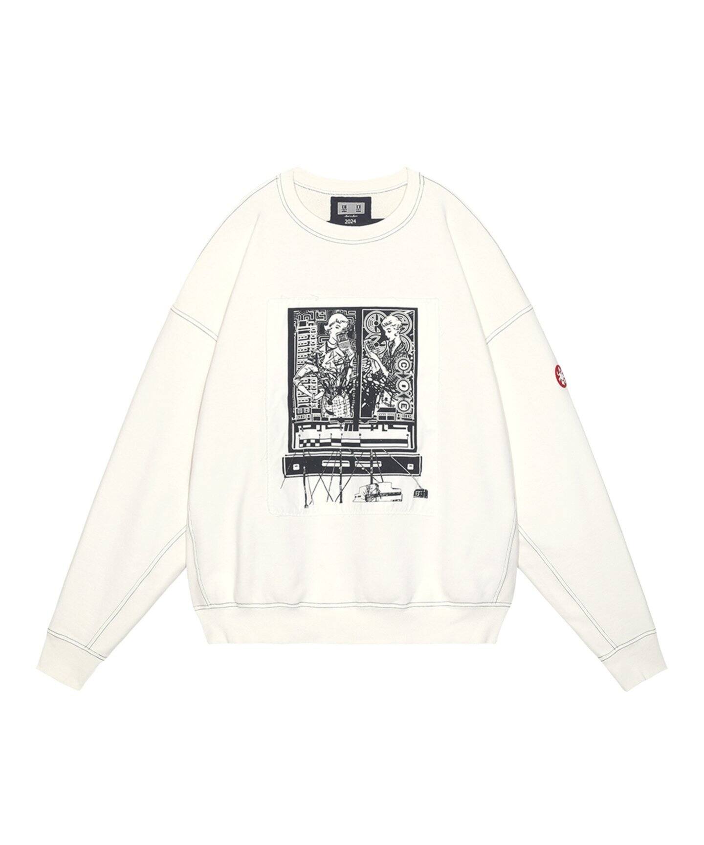 C.E / シーイー】cavempt WASHED WHITE TEMPLE CREW NEC（スウェット 
