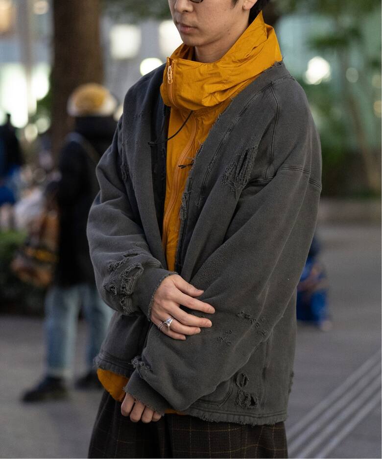ANCELLM / アンセルム】別注 DAMAGE SWEAT CARDIGAN（スウェット 