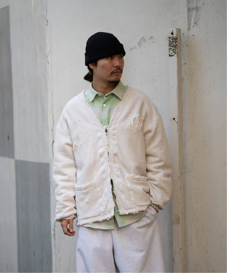 ANCELLM / アンセルム】別注 DAMAGE SWEAT CARDIGAN（スウェット 