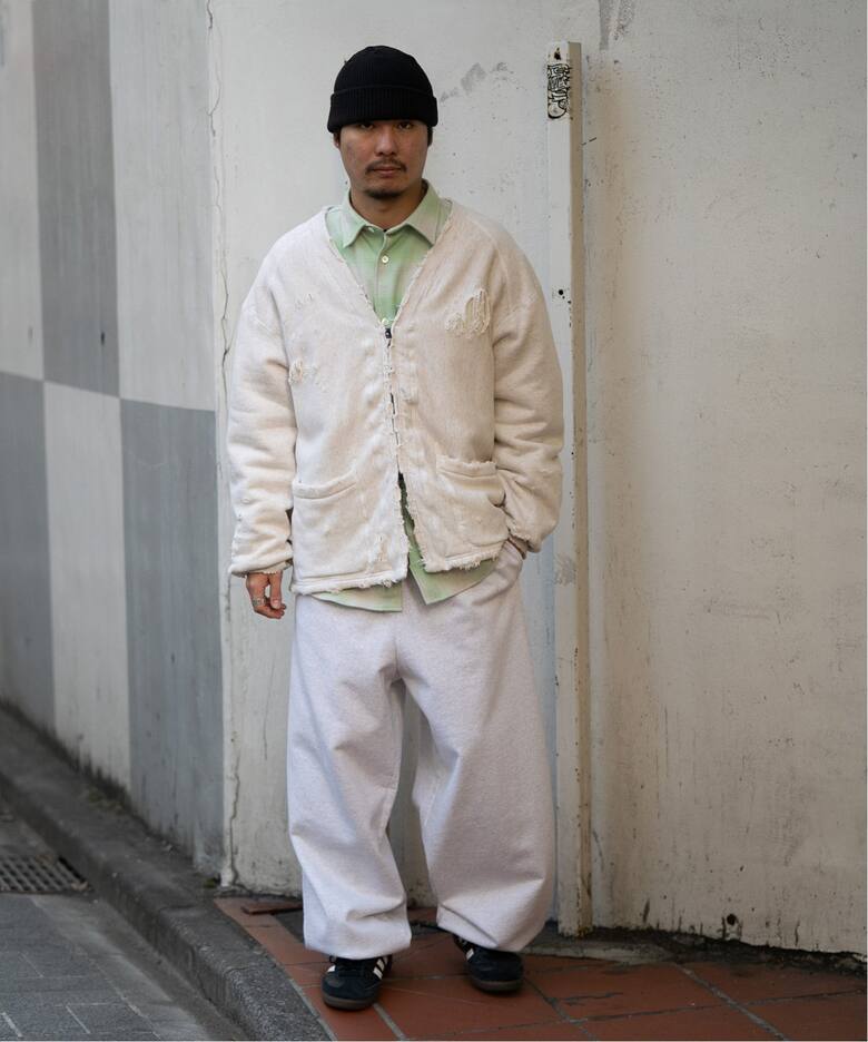 ANCELLM / アンセルム】別注 DAMAGE SWEAT CARDIGAN（スウェット 