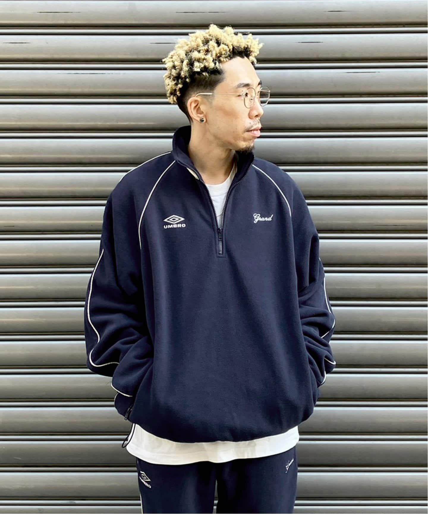 GRAND COLLECTION × UMBRO】MICRO FLEECE QUARTER ZIP（スウェット