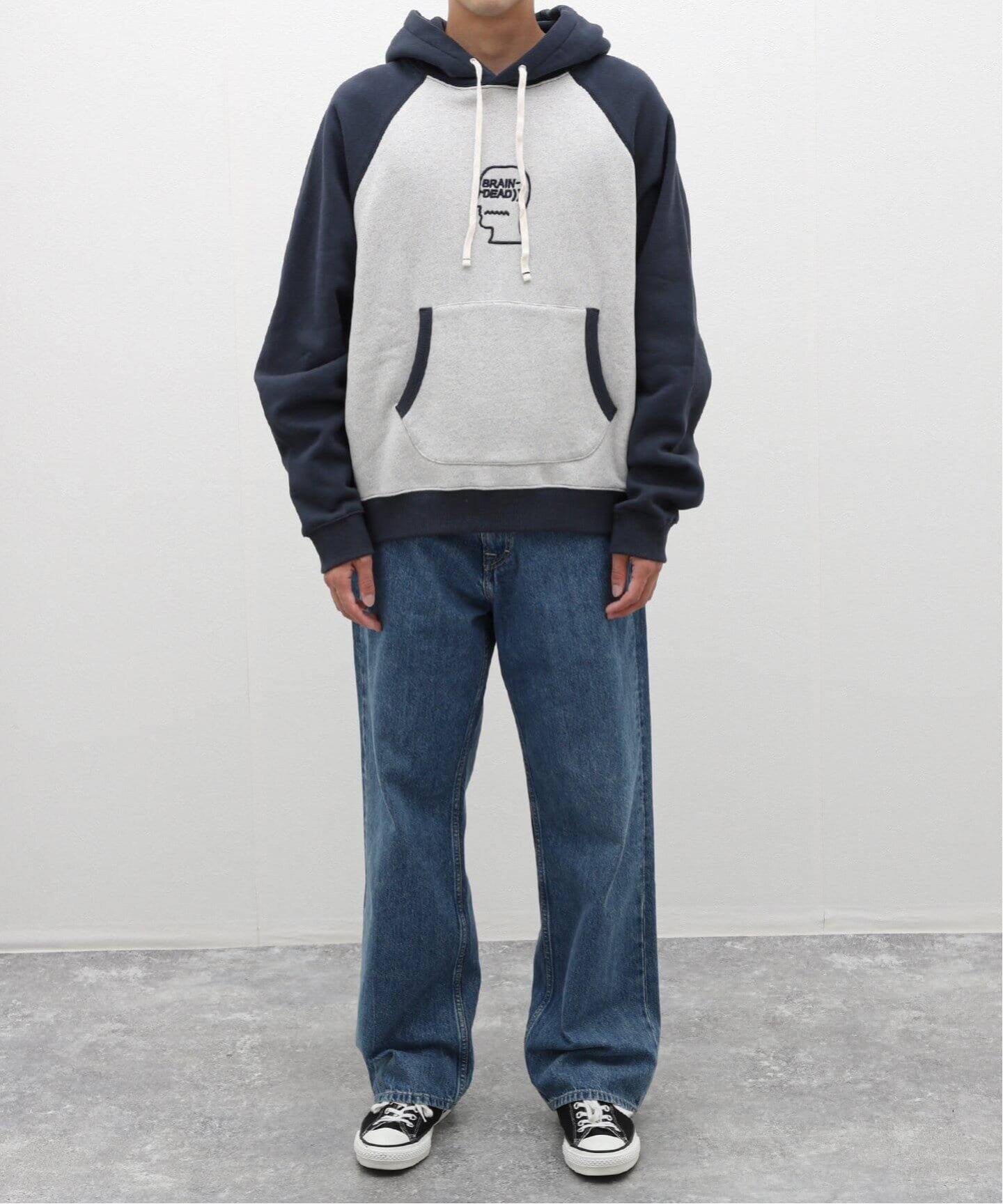 BRAIN DEAD/ブレインデッド】FLEECE LOGO HEAD RAGLAN HOODI（パーカー  
