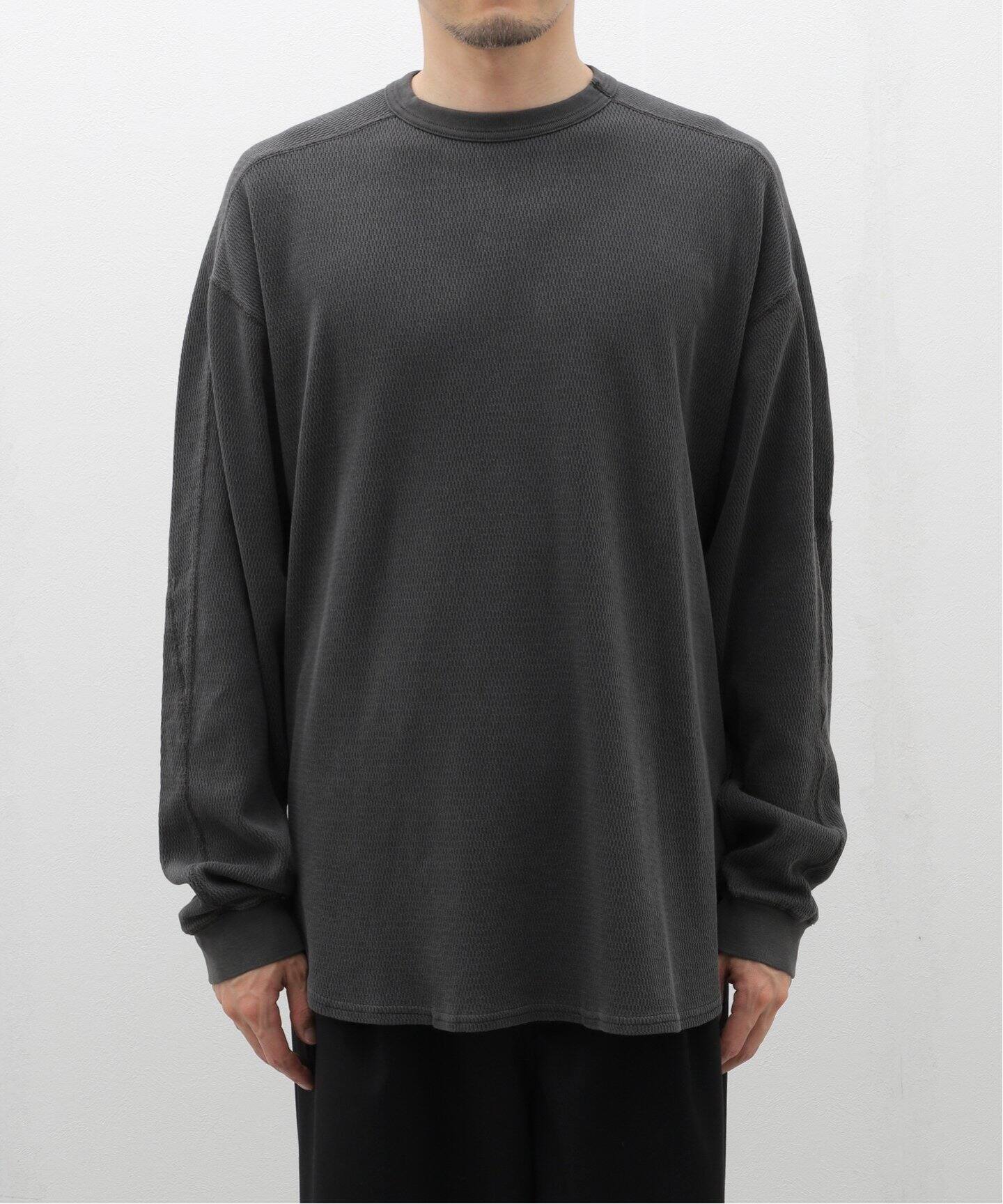 ガーメントダイ ハニカムワッフルロンT（Tシャツ／カットソー  