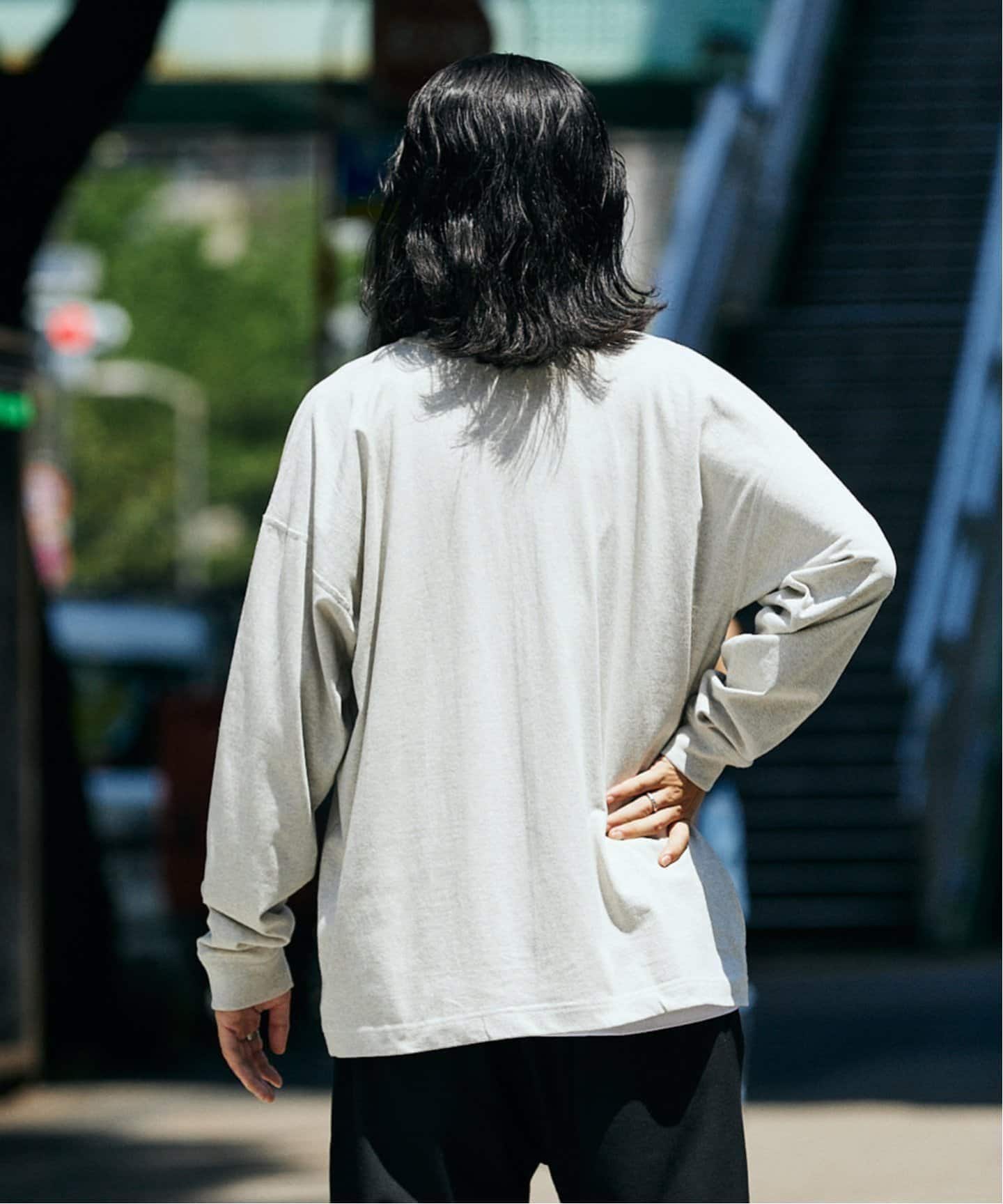 ジャーナルスタンダード アイボリー ヘンリーネック 長袖Tシャツ Healthknit × JOURNAL STANDARD / 別注 ヘンリーネック L/S T