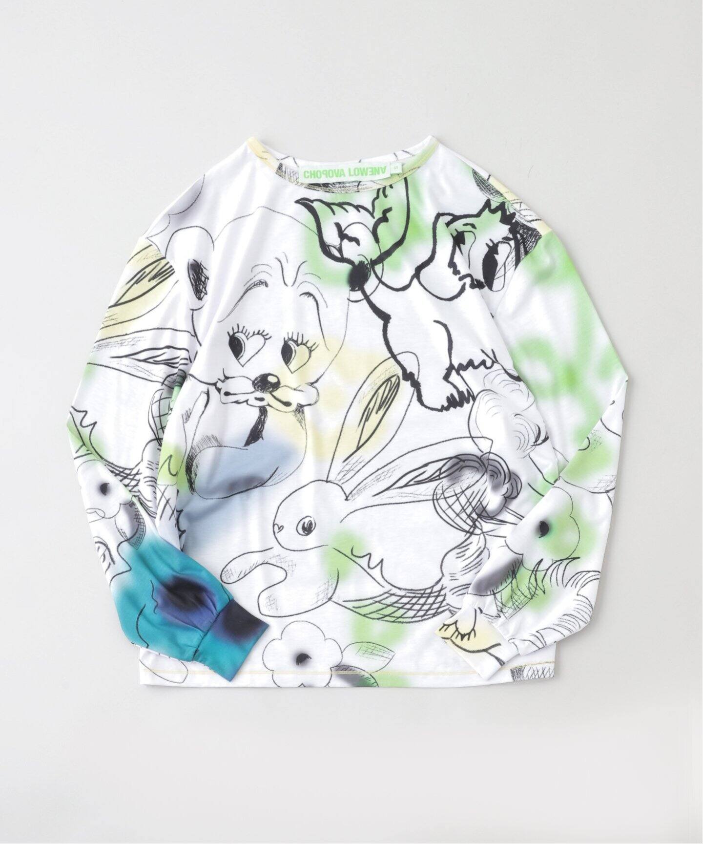 chopova lowenaチョポヴァロウェナFlower Pup長袖Tシャツ 
