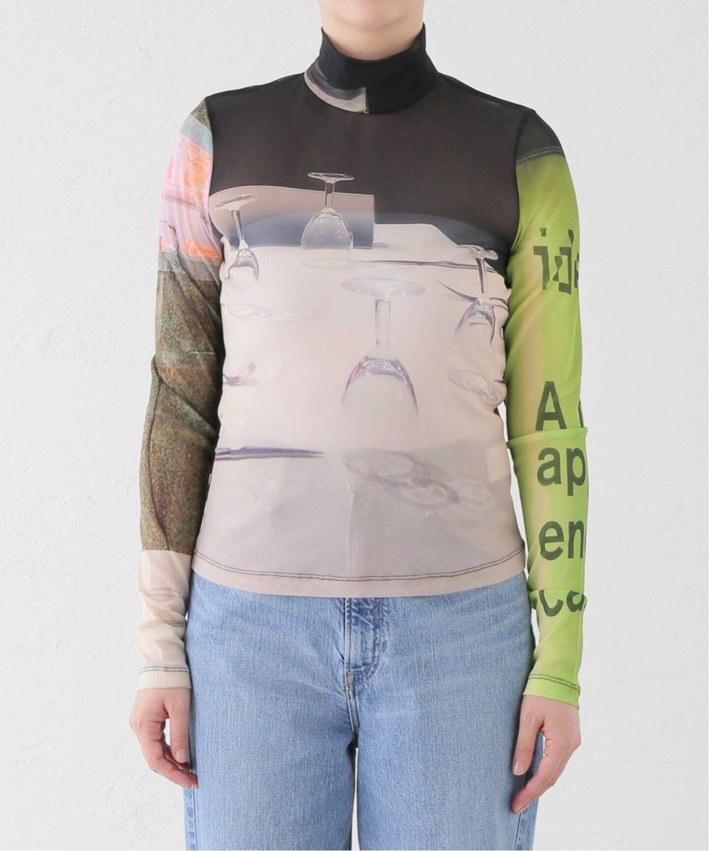 YOHEI OHNO / ヨウヘイオオノ】 Graphic Mesh Top（Tシャツ  