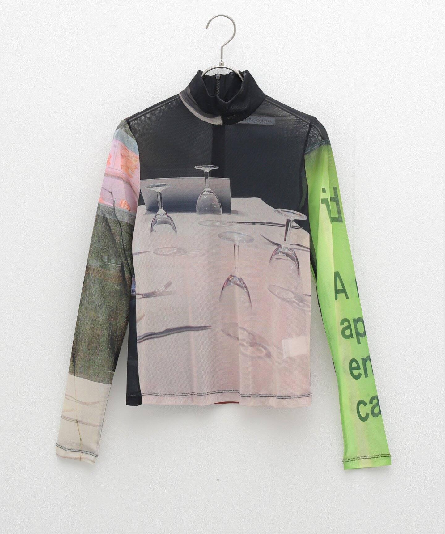YOHEI OHNO / ヨウヘイオオノ】 Graphic Mesh Top（Tシャツ  