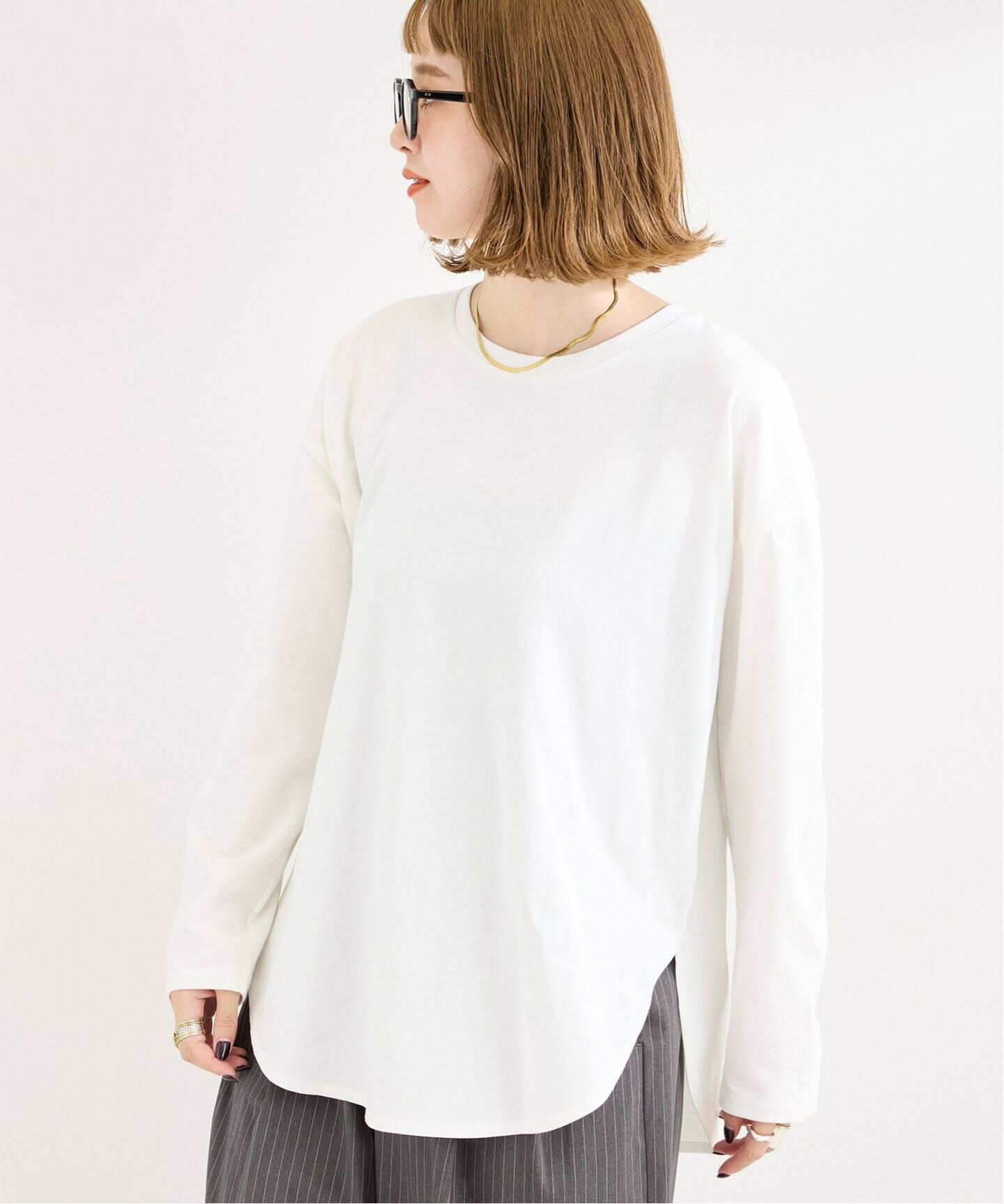 追加4》裾ラウンドロンTEE（Tシャツ／カットソー）｜B.C STOCK（ベー  