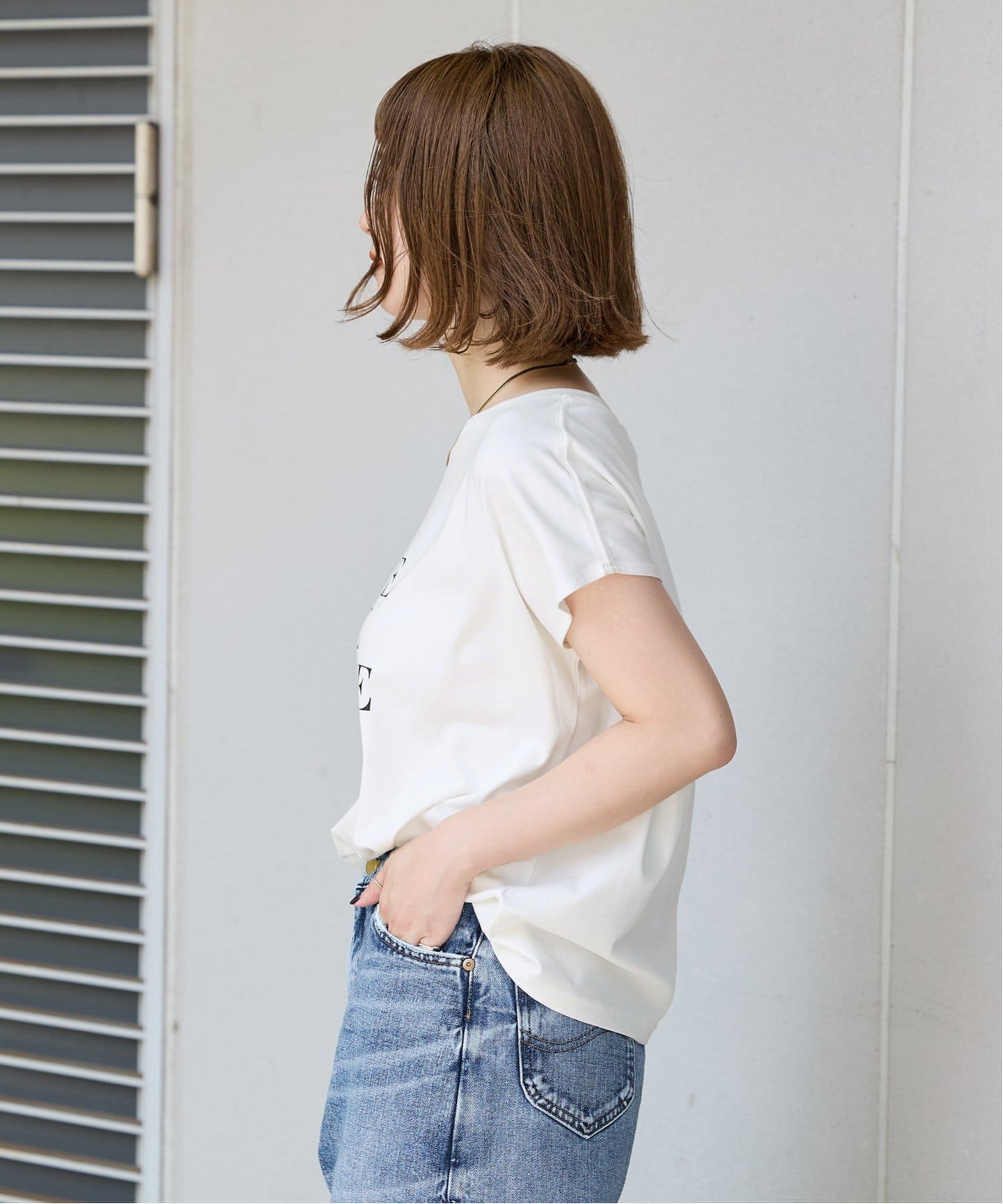 美品MORABITO BlancフレンチスリーブサイドギャザーカットソーTシャツ セール】ギャザースリーブカットソー（Tシャツ/カットソー