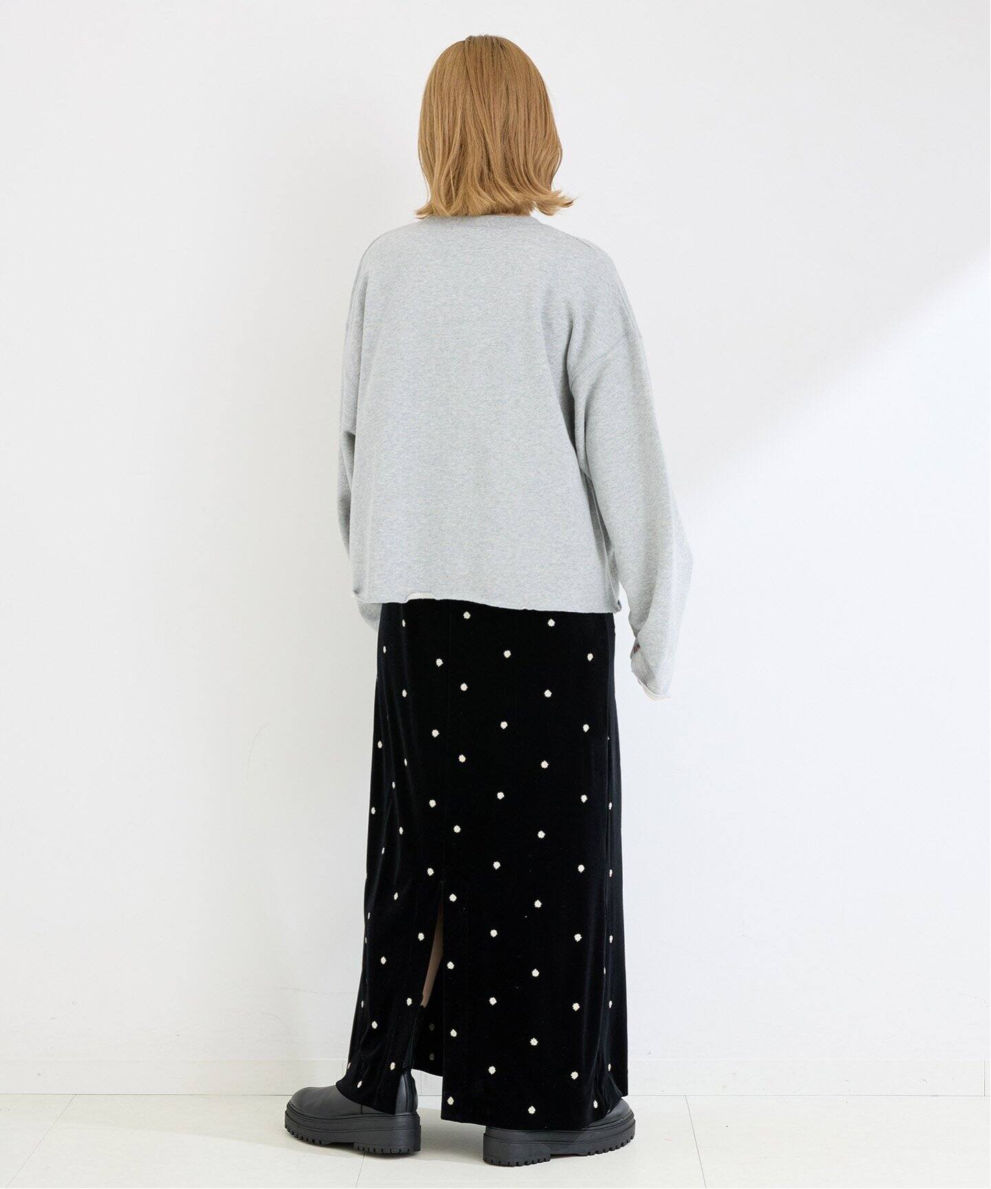 追加》ラメサガラ刺繍ロングスリーブ裏毛スウェット（スウェット